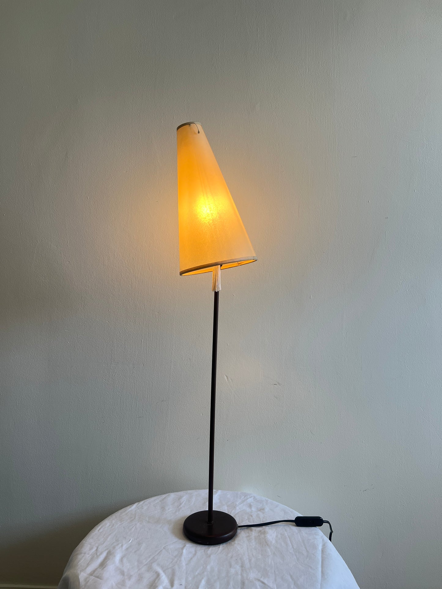 80S FRENCH LAMP WITH PARCHMENT SHADE