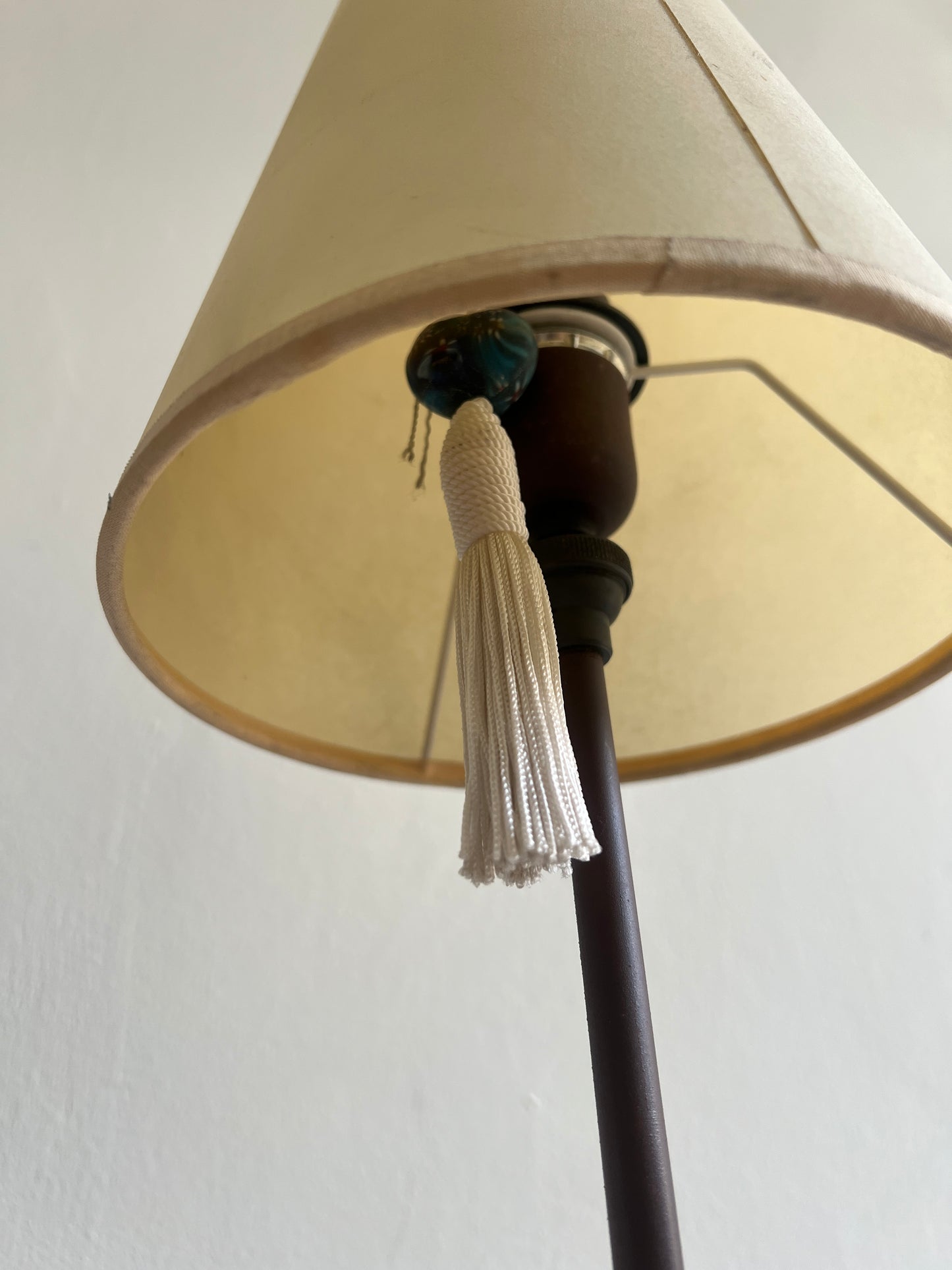 80S FRENCH LAMP WITH PARCHMENT SHADE