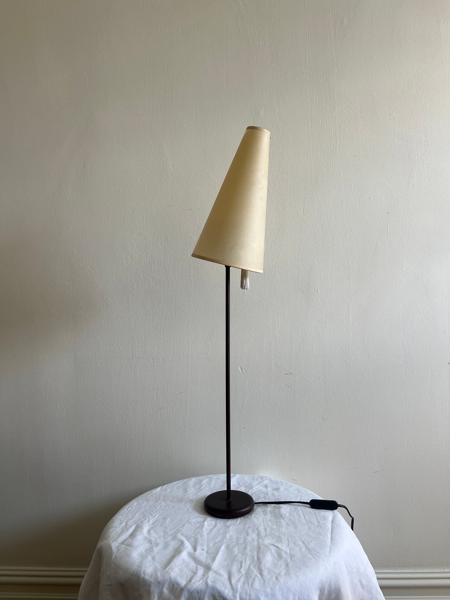 80S FRENCH LAMP WITH PARCHMENT SHADE