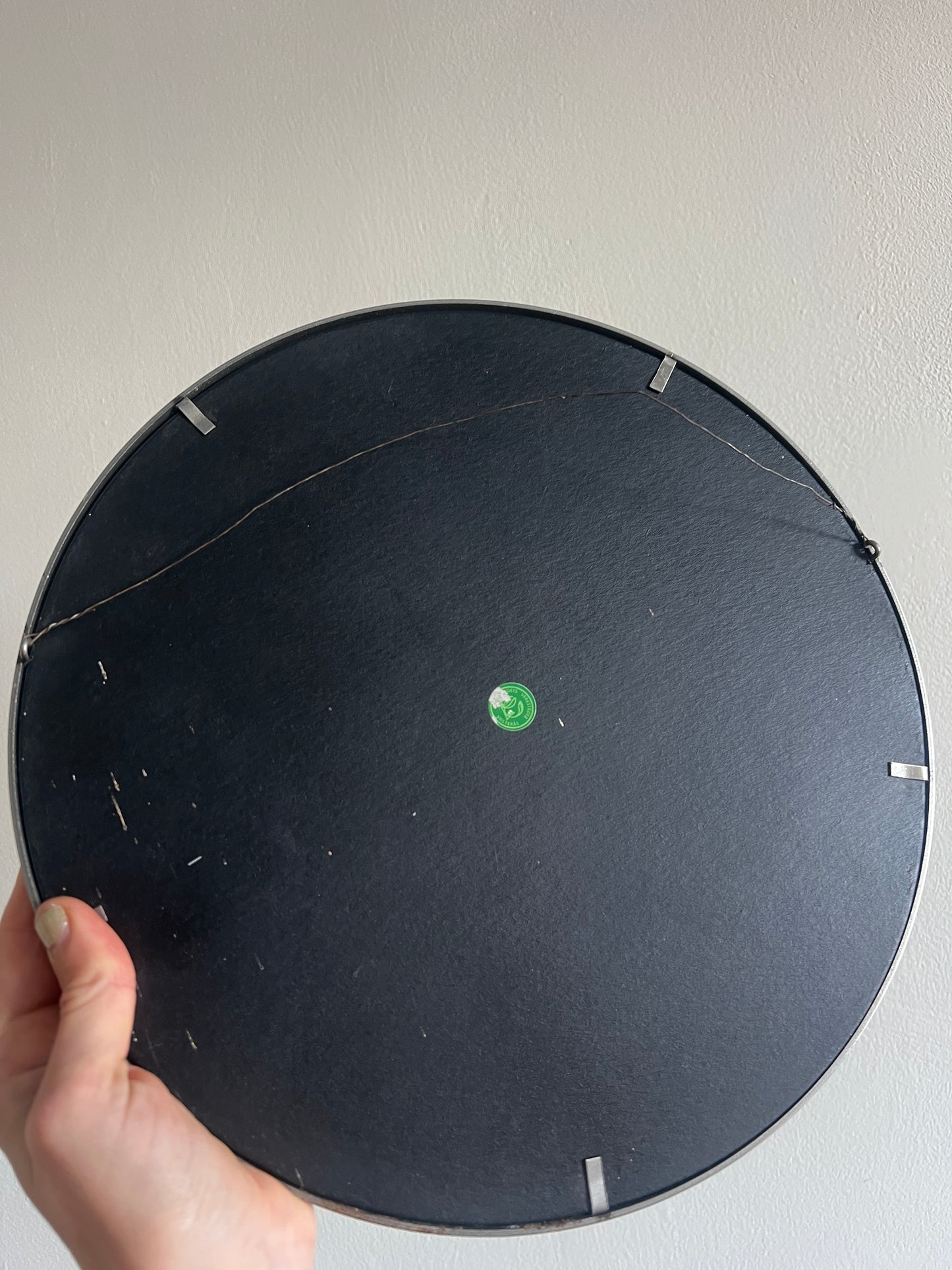 70S ROUND SILVER DAISY MIRROR