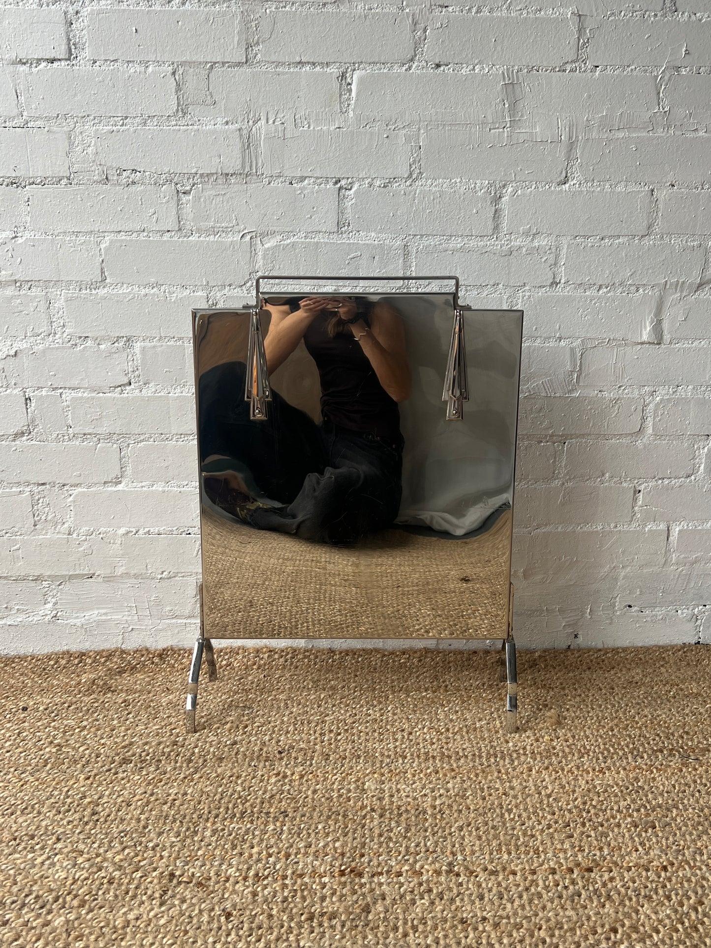 ART DECO CHROME FIRE GUARD