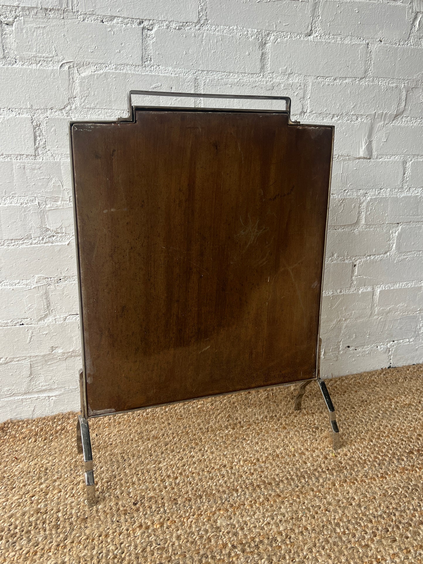 ART DECO CHROME FIRE GUARD