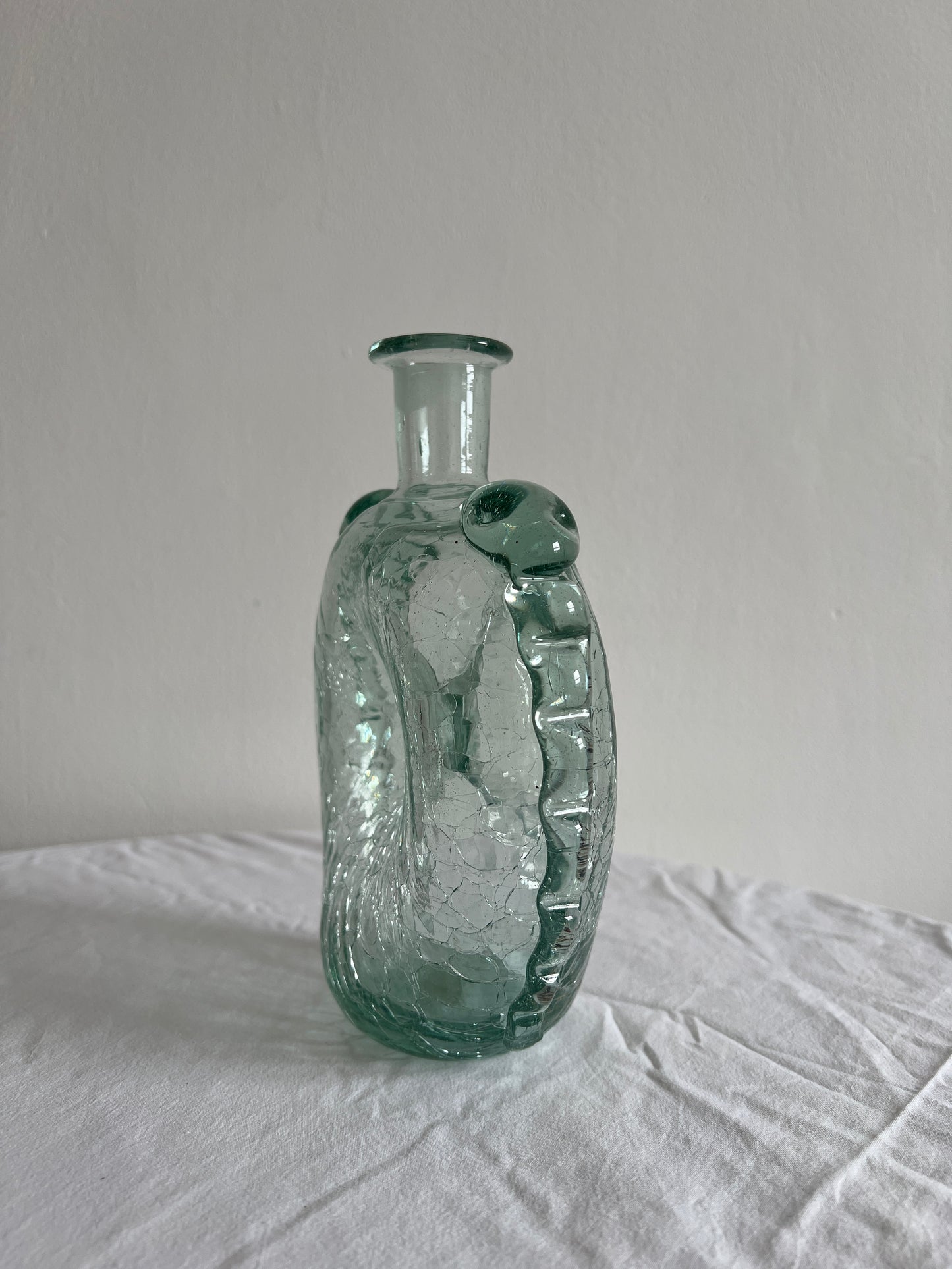 40s Wiggle edge glass vase by Ture Berglund, Sweden