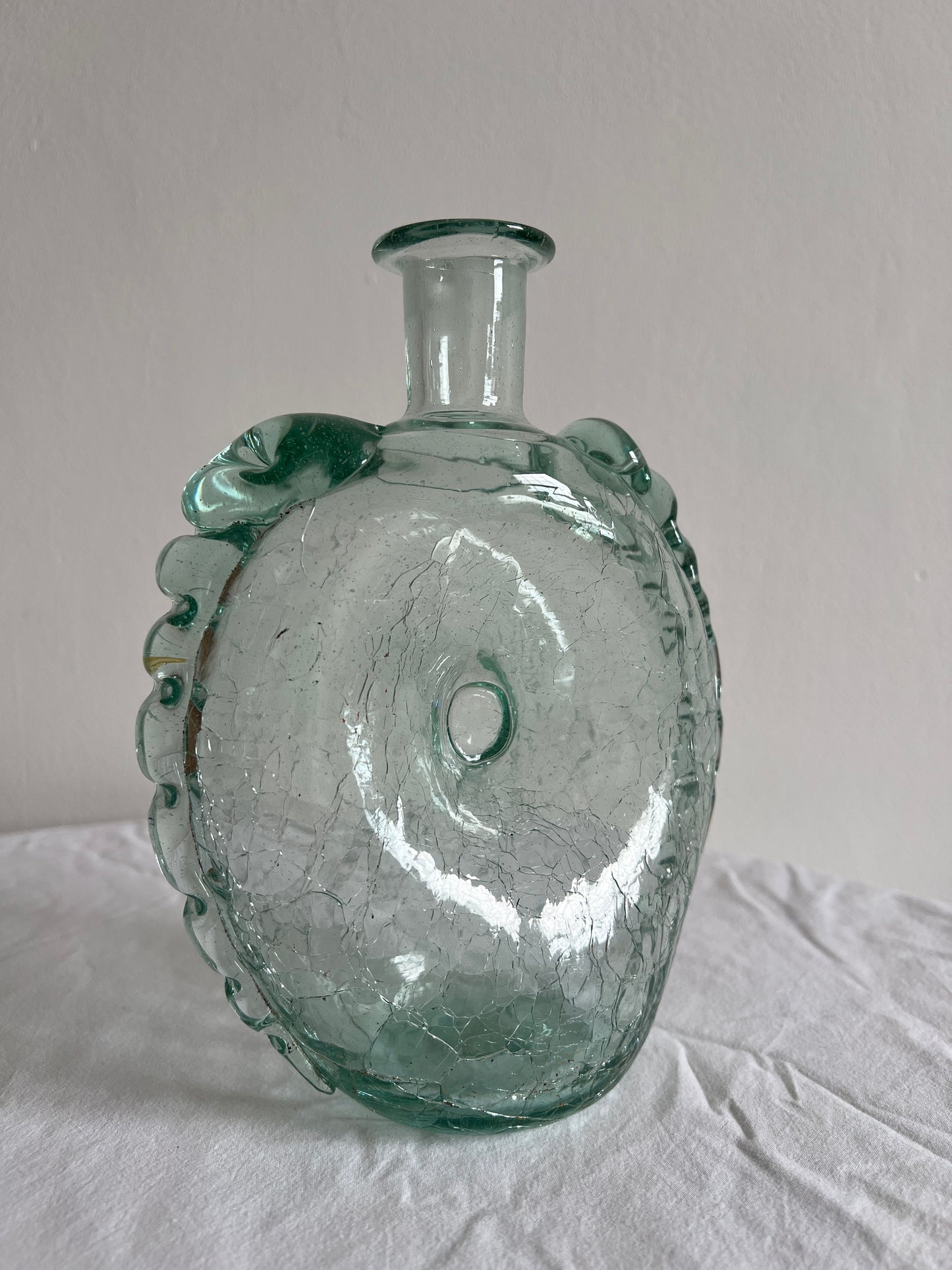 40s Wiggle edge glass vase by Ture Berglund, Sweden