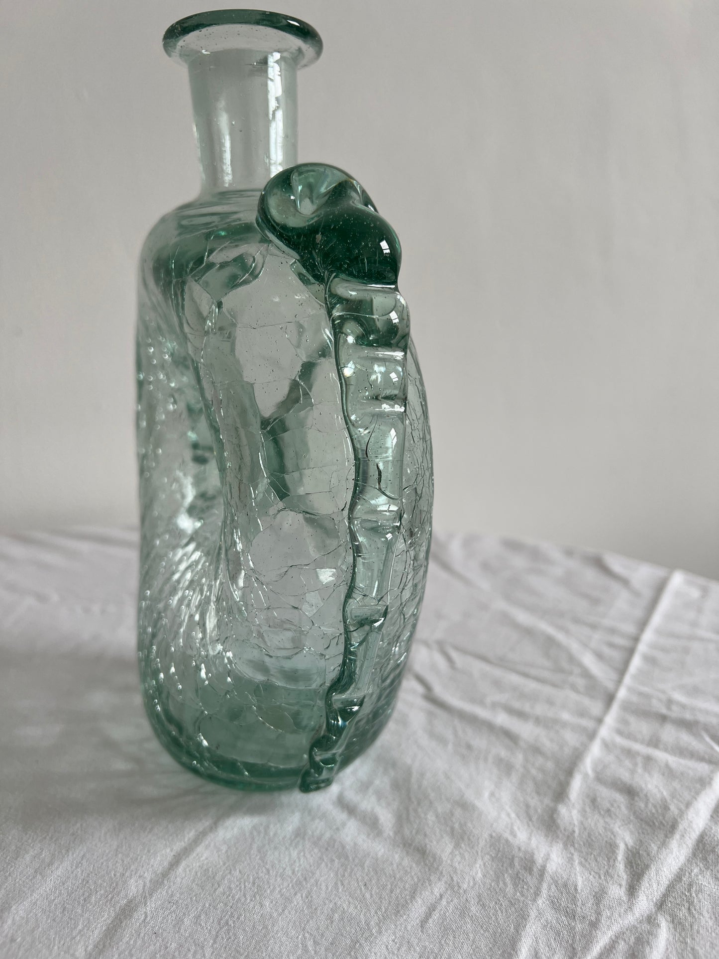 40s Wiggle edge glass vase by Ture Berglund, Sweden