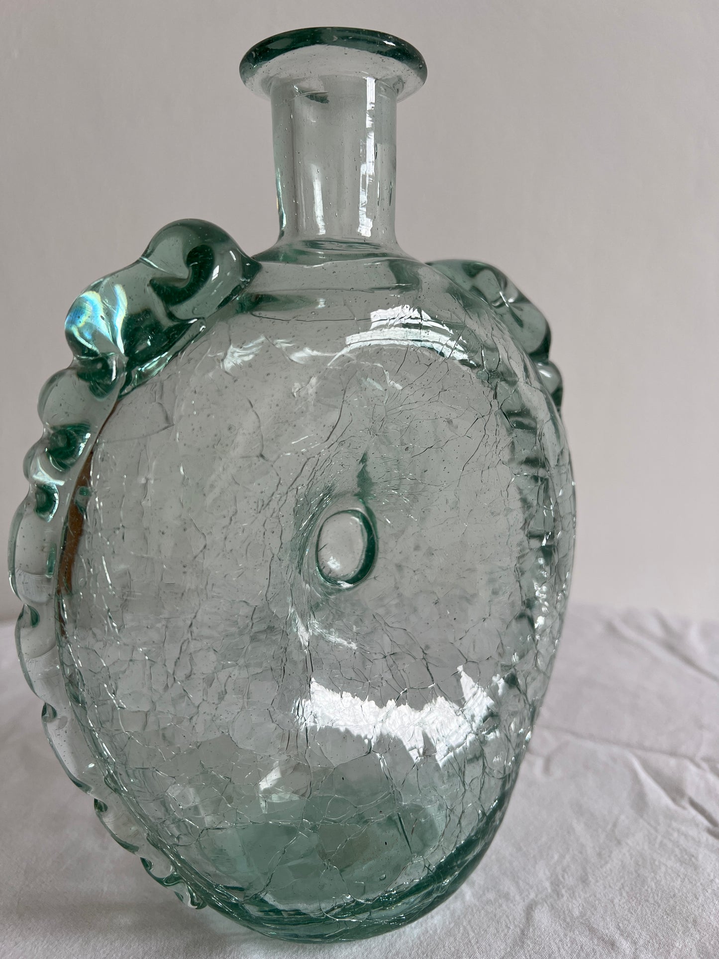 40s Wiggle edge glass vase by Ture Berglund, Sweden