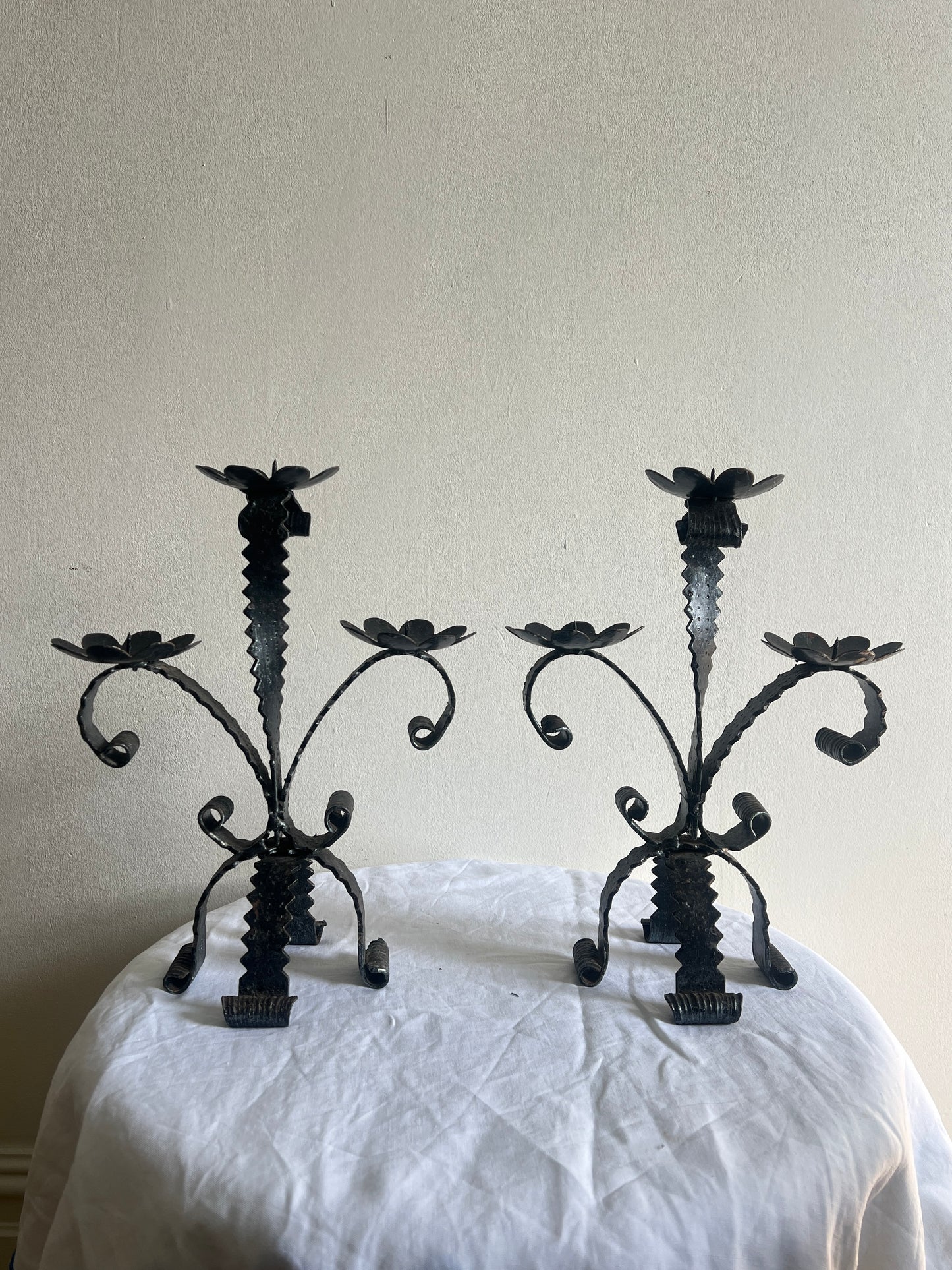 IRON BRUTALIST CANDLE HOLDERS