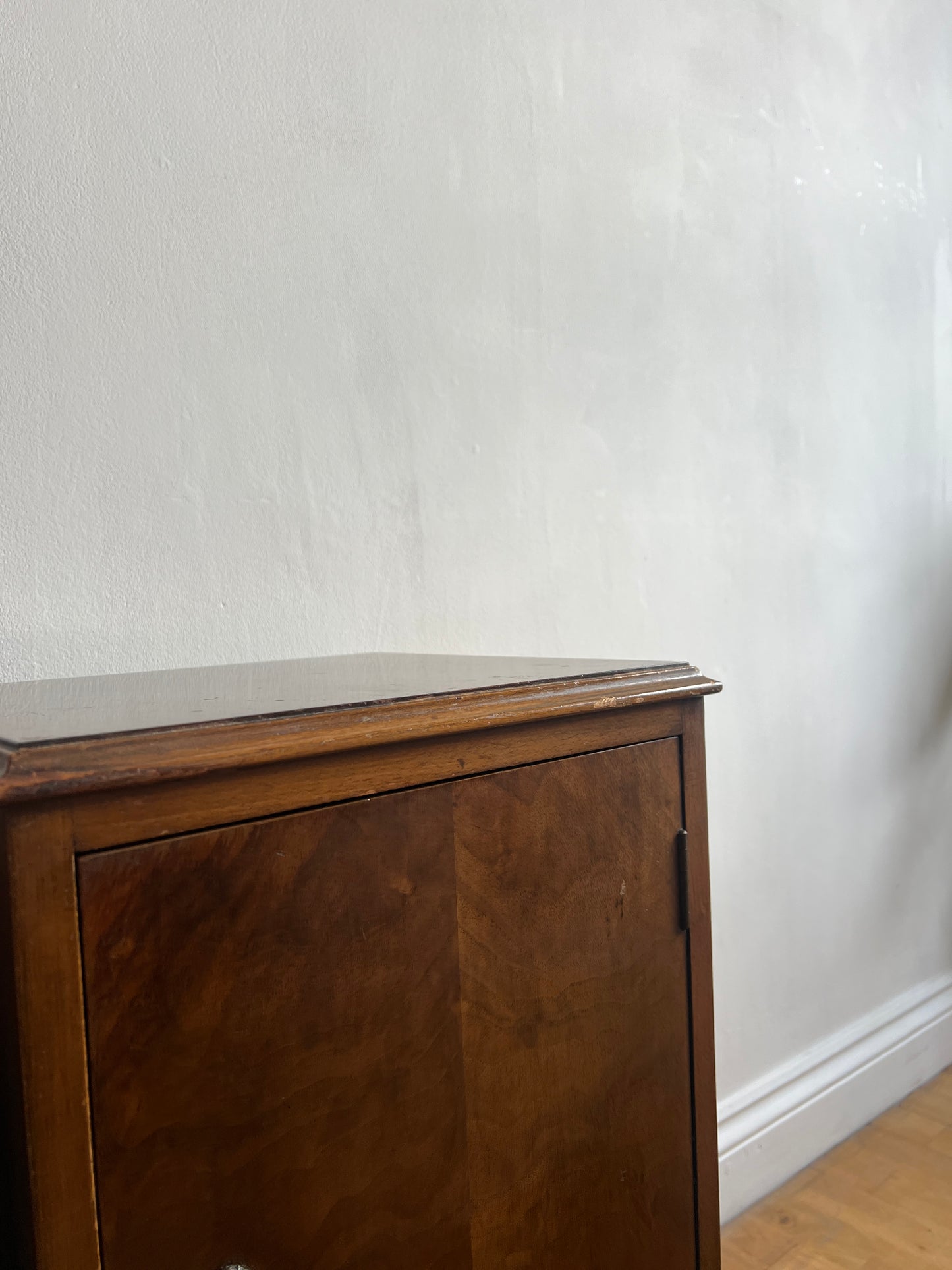 PAIR OF WALNUT BEDSIDE TABLES