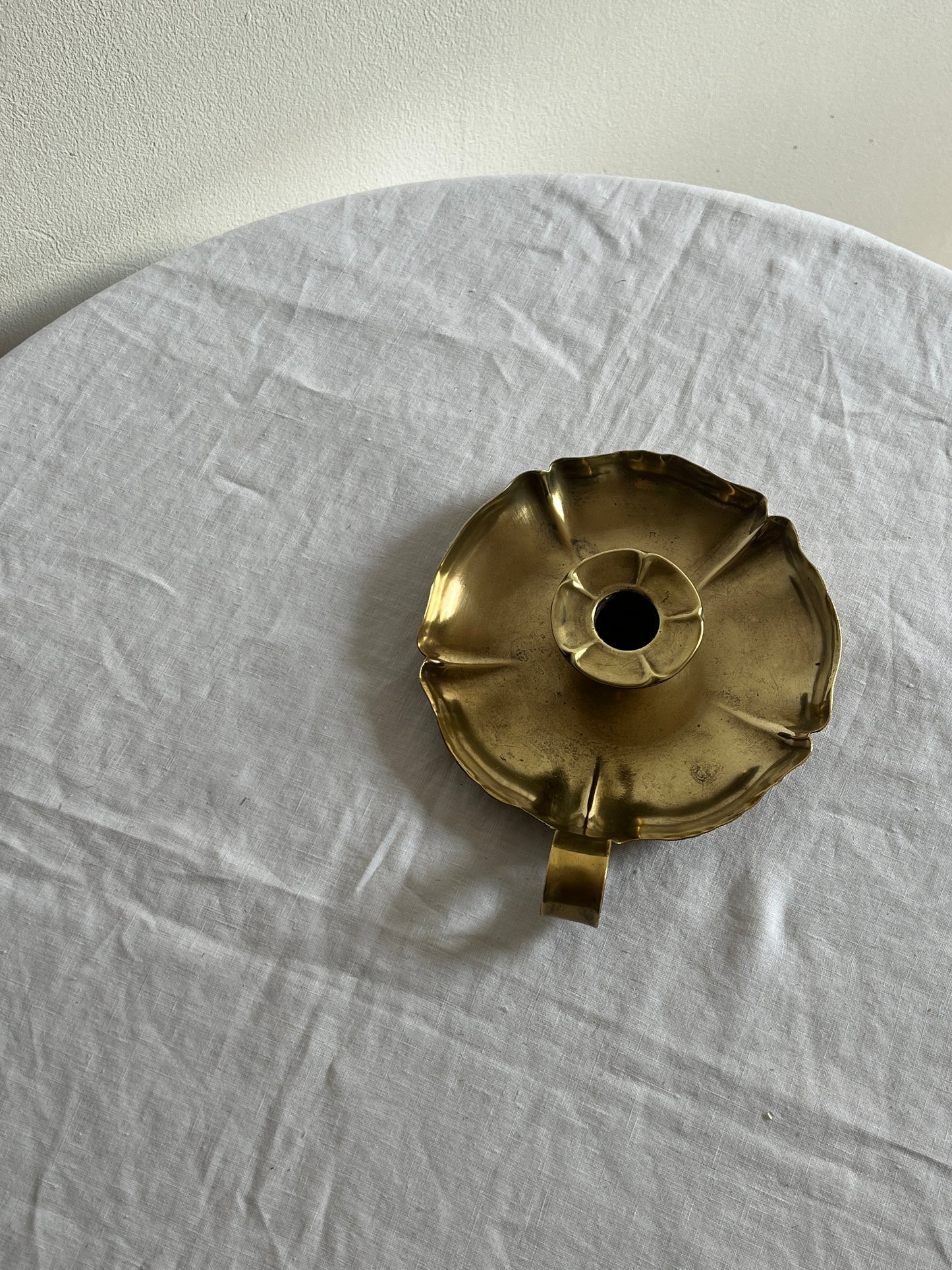 ART NOUVEAU BRASS CANDLE HOLDER