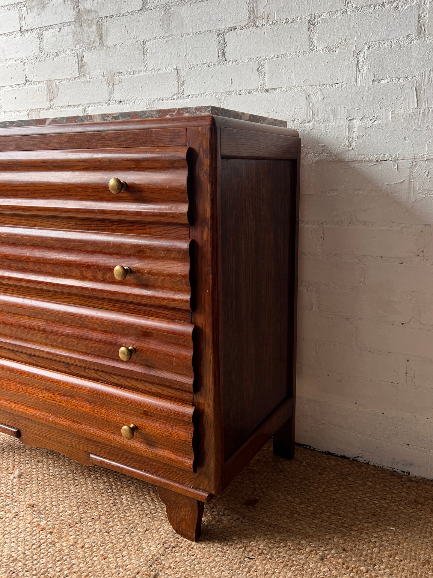 FRENCH WAVY CHEST WITH MARBLE TOP