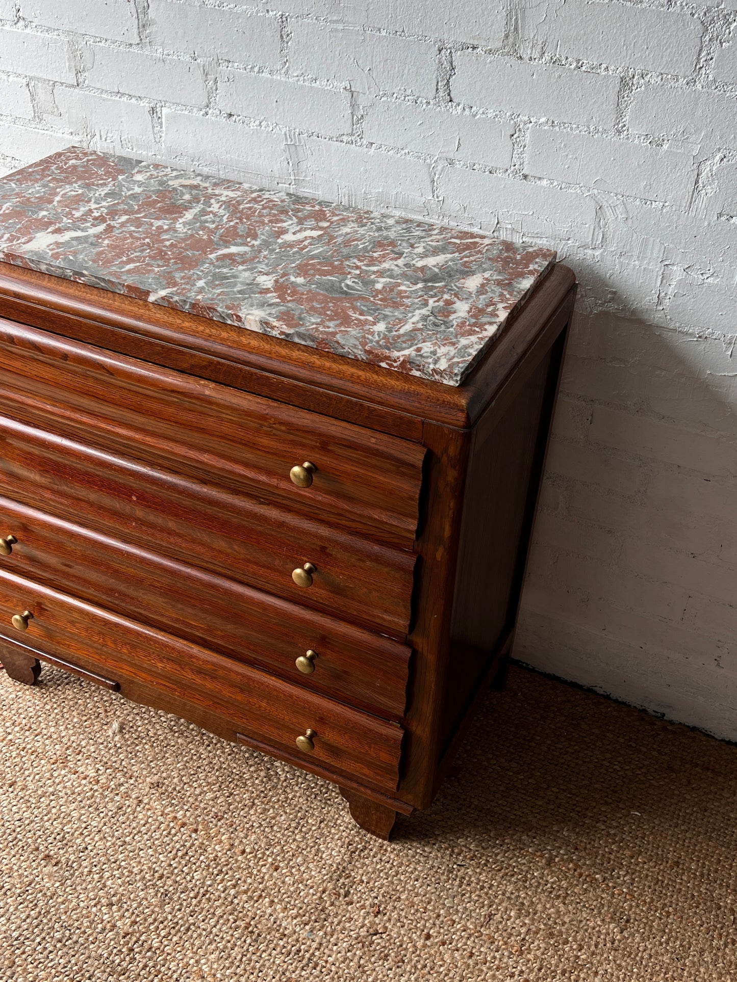 FRENCH WAVY CHEST WITH MARBLE TOP