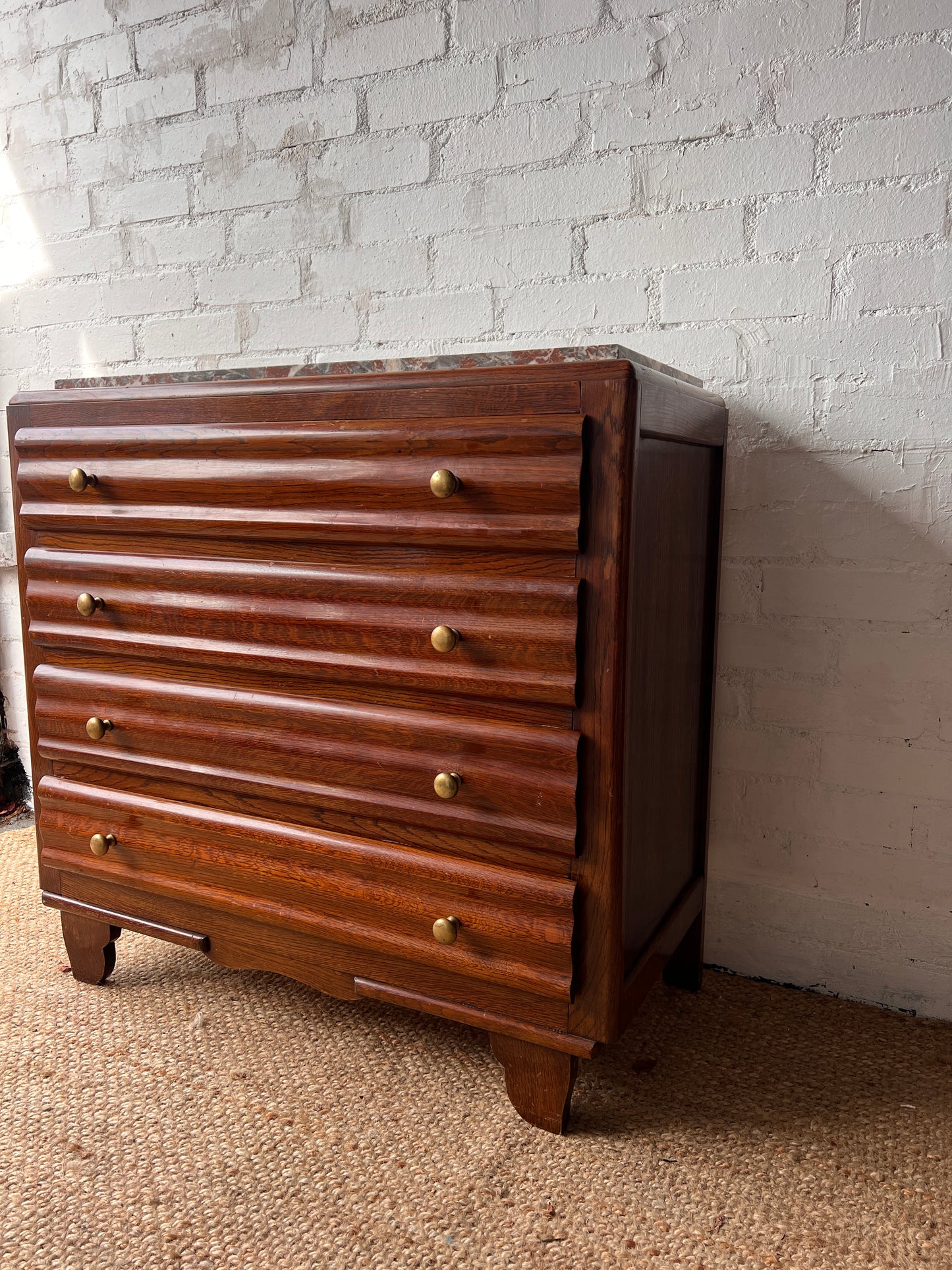 FRENCH WAVY CHEST WITH MARBLE TOP
