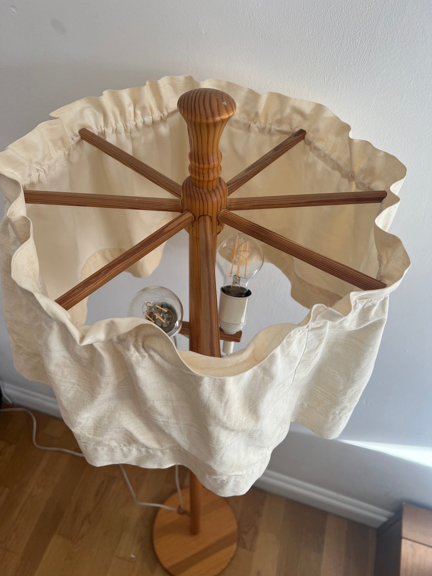 Mid Century pine floor lamp by Swedish designer Yngve Ekström