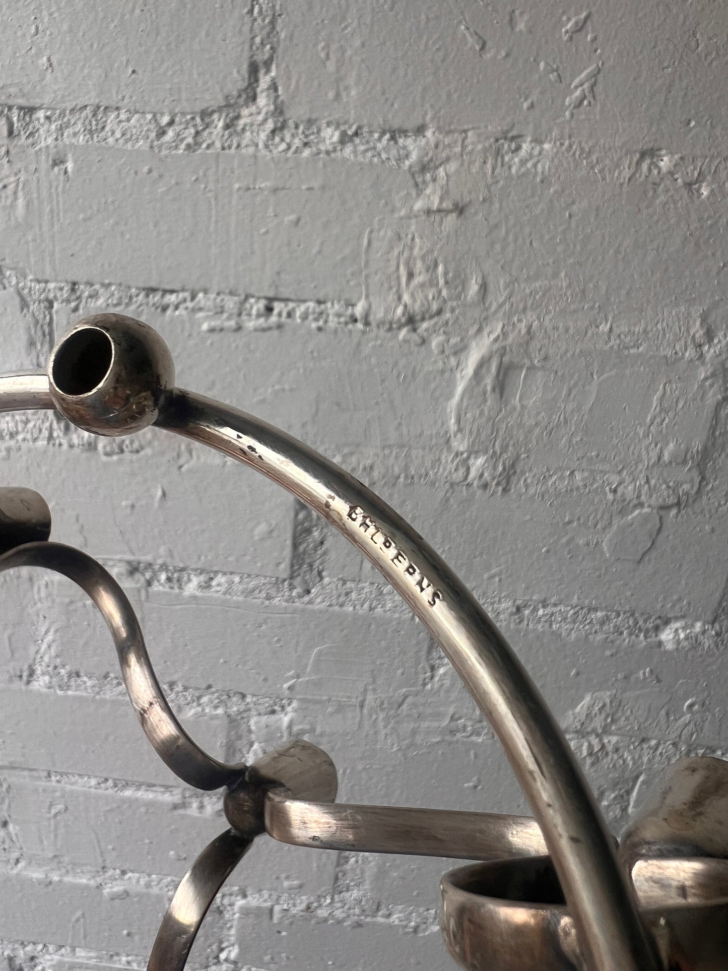 SILVER BALL CANDLE HOLDER