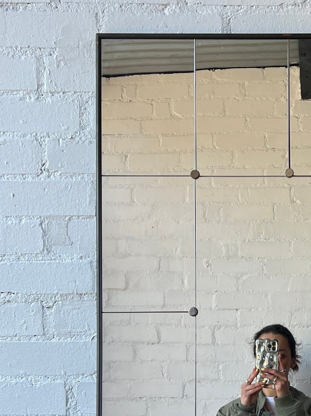 BLACK LACQUERED SECTIONAL SWEDISH MIRROR