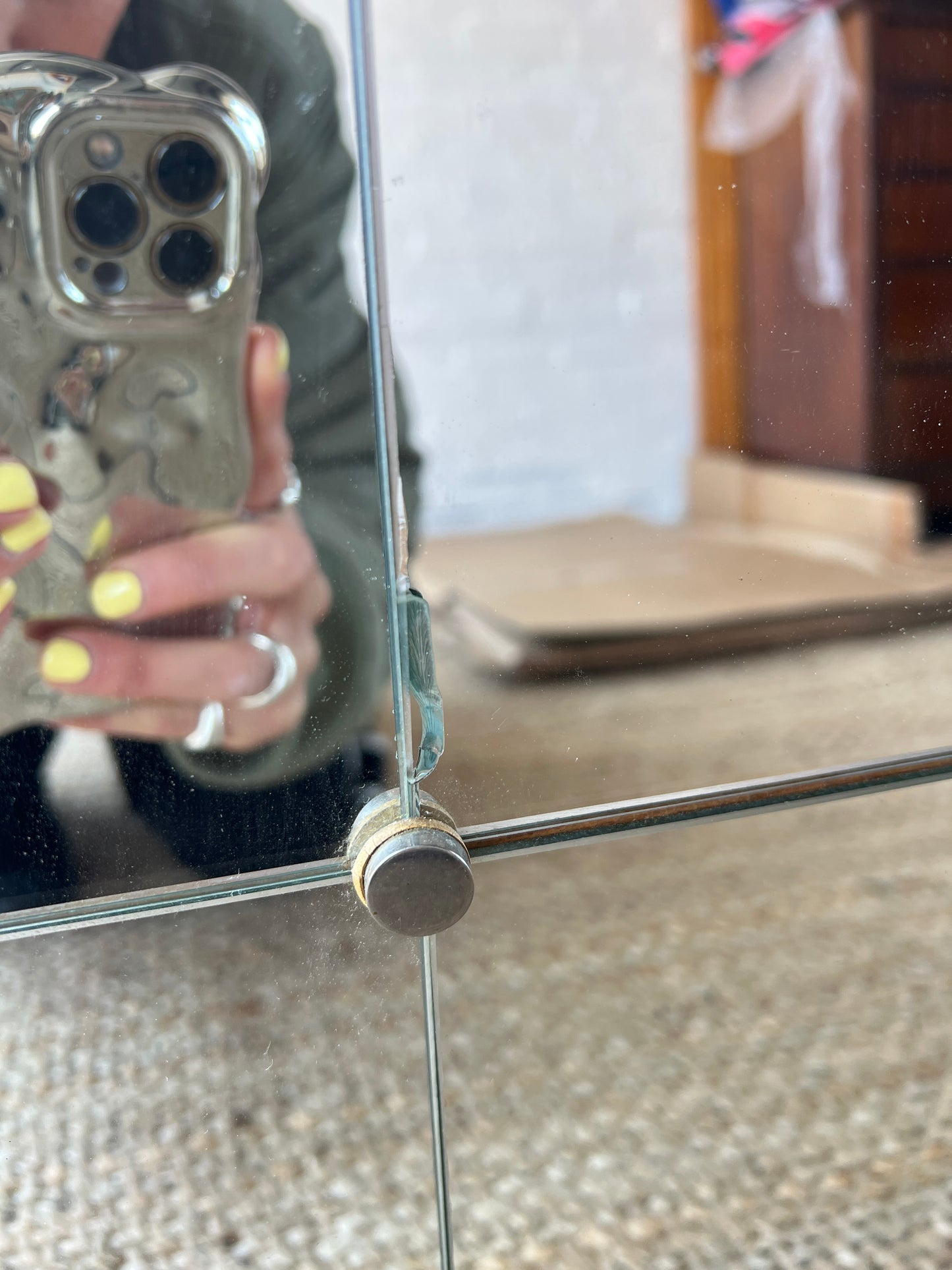 BLACK LACQUERED SECTIONAL SWEDISH MIRROR