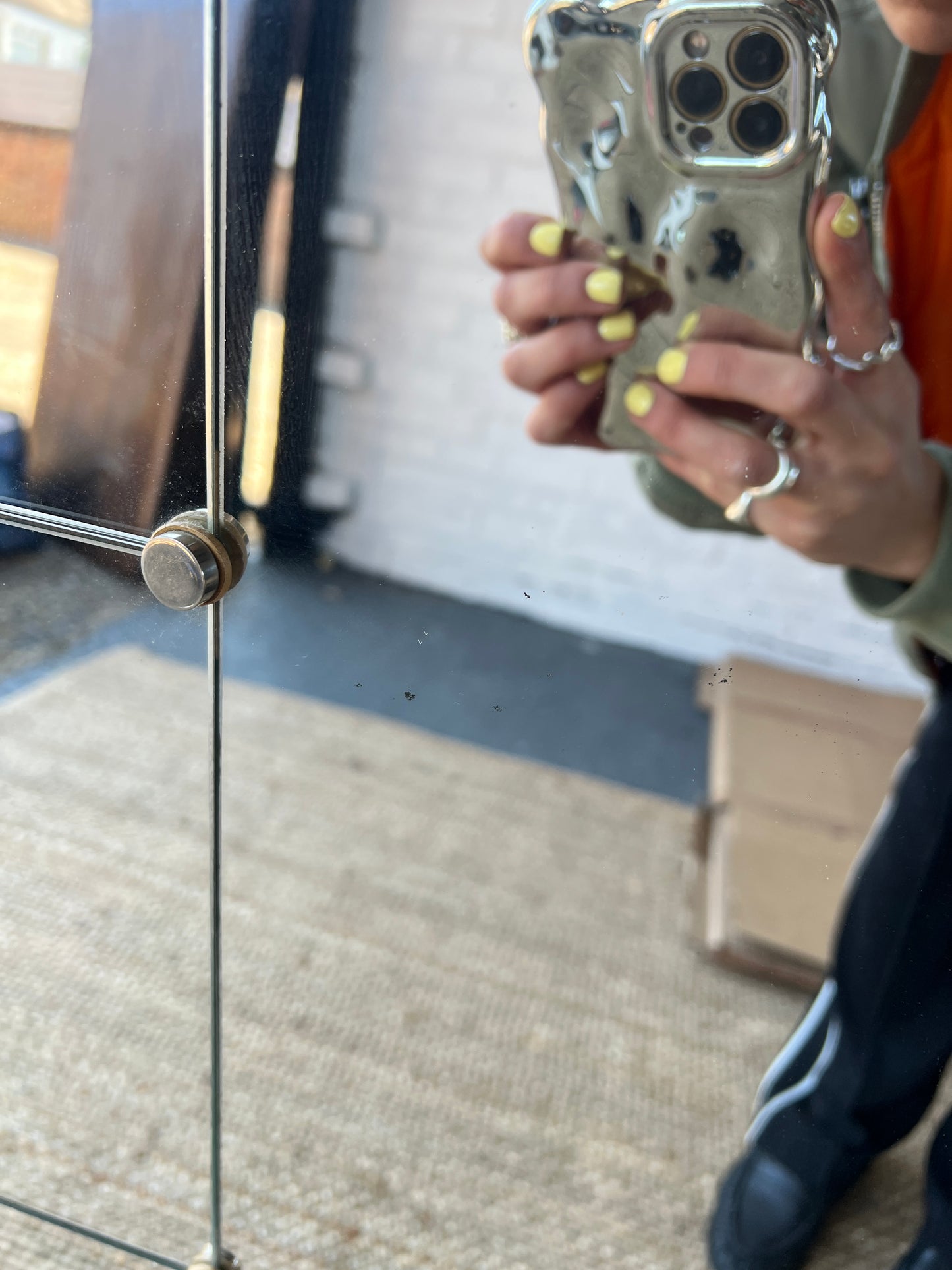 BLACK LACQUERED SECTIONAL SWEDISH MIRROR