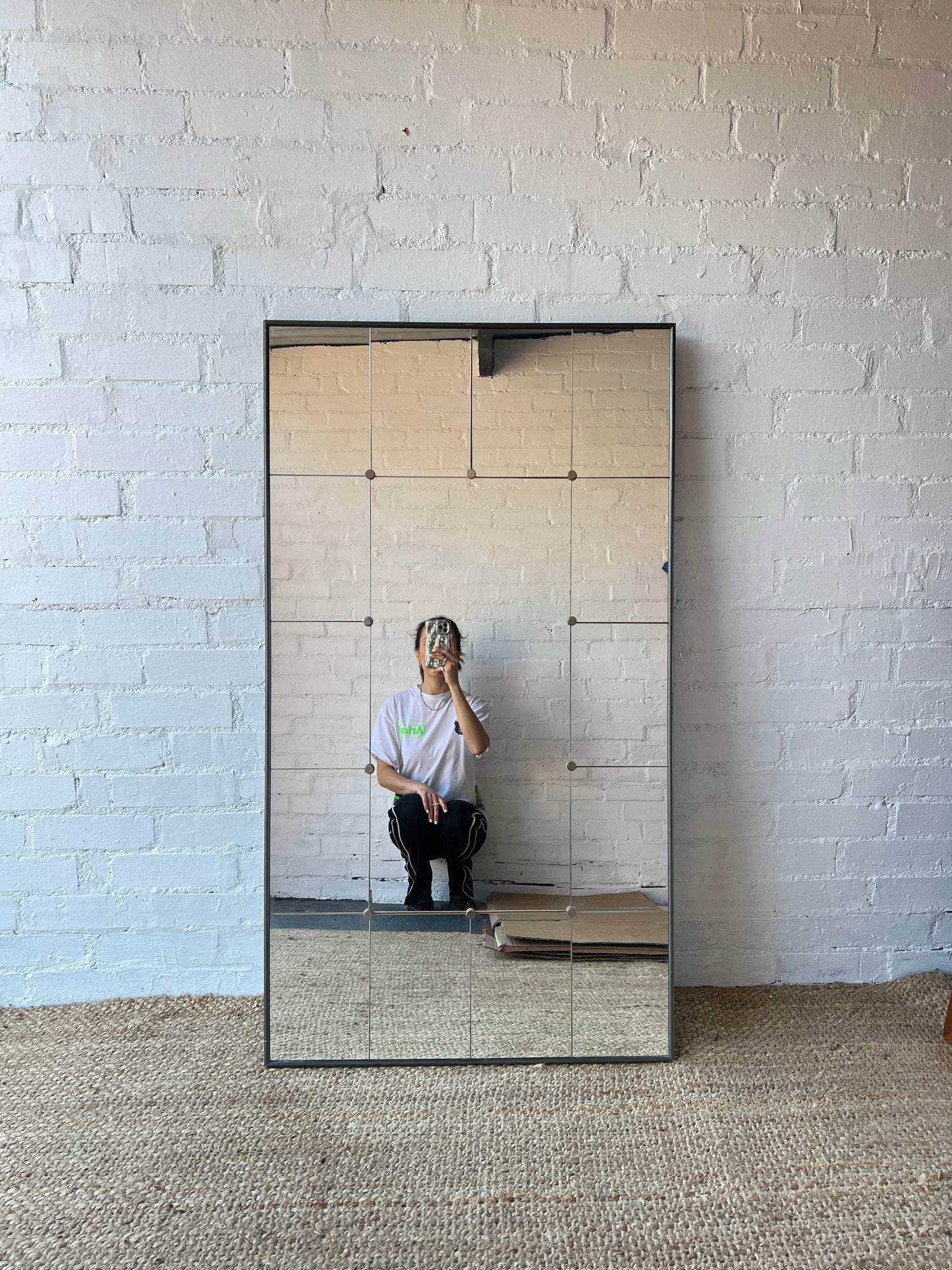 BLACK LACQUERED SECTIONAL SWEDISH MIRROR