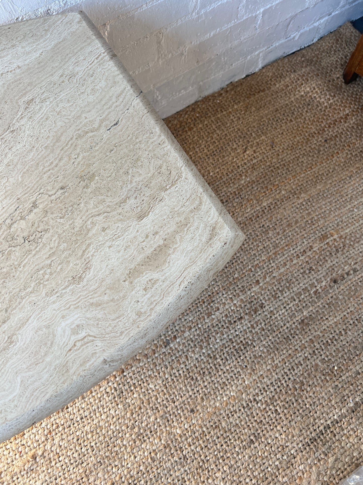 LARGE TRAVERTINE SIDE TABLE