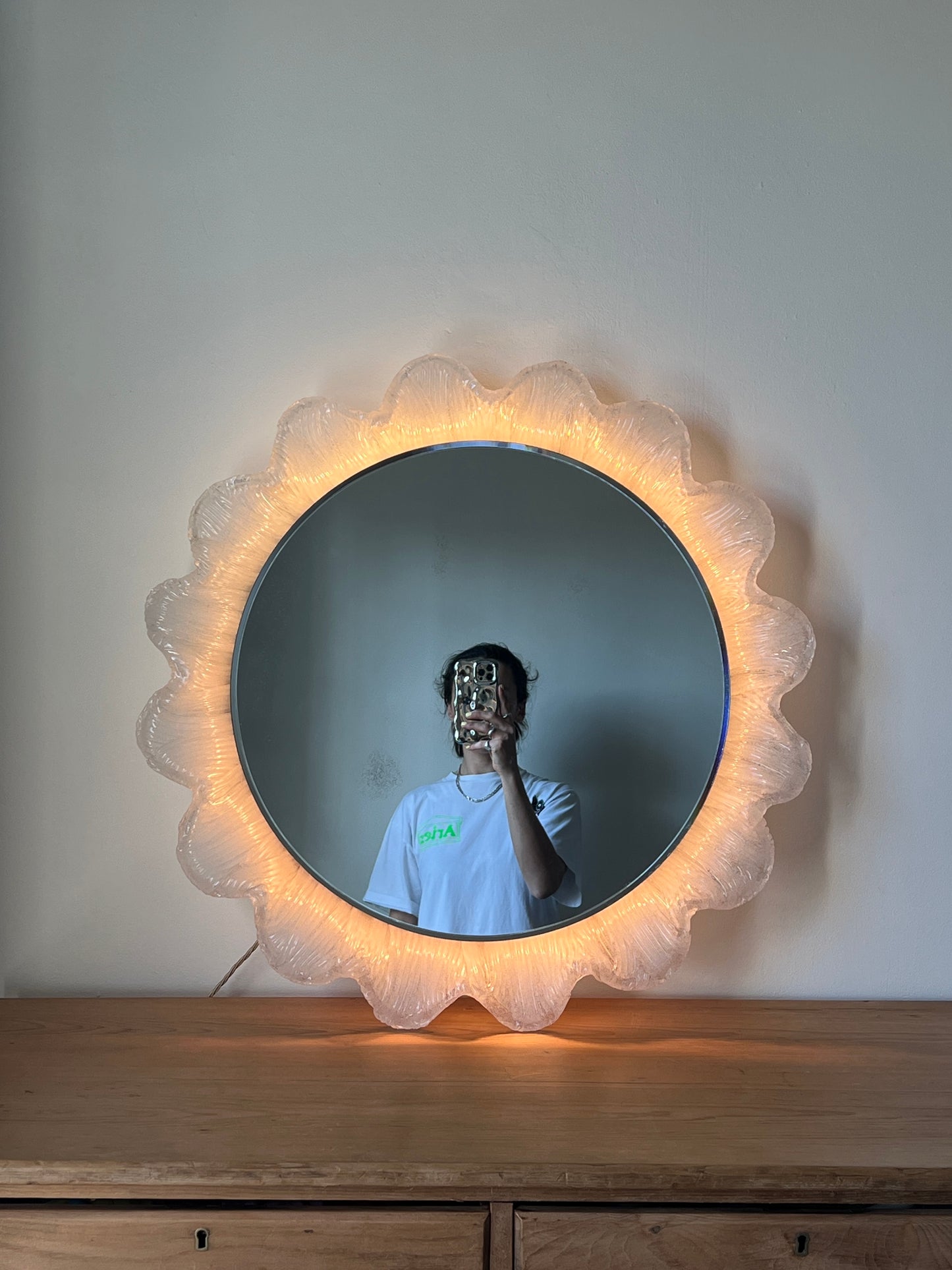 70S GERMAN SUNBURST BACK LIT MIRROR