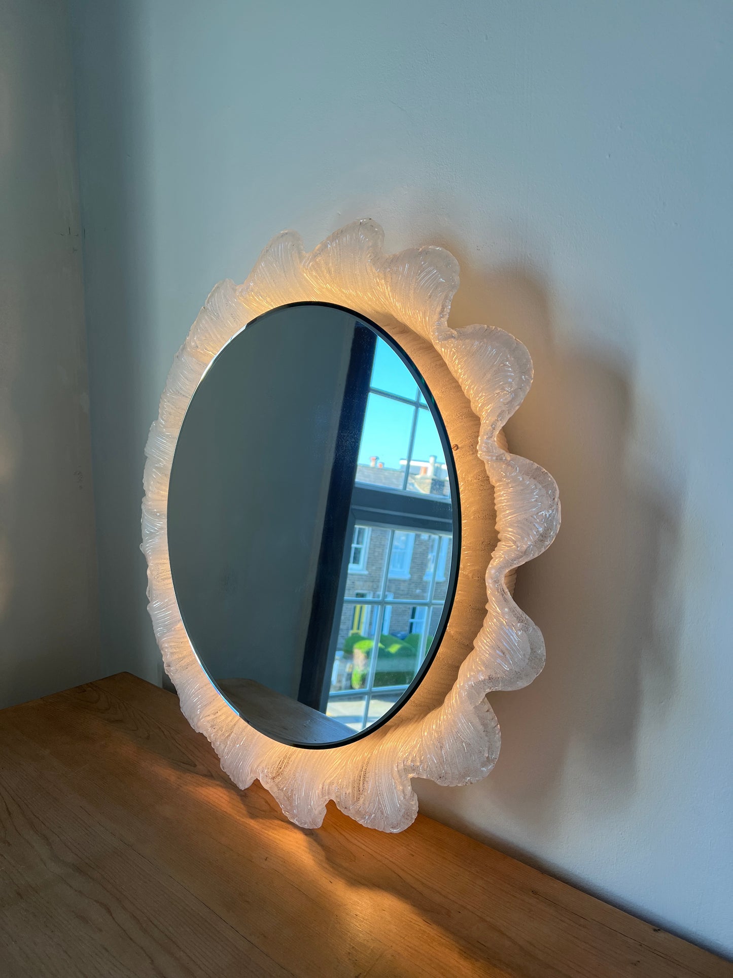 70S GERMAN SUNBURST BACK LIT MIRROR