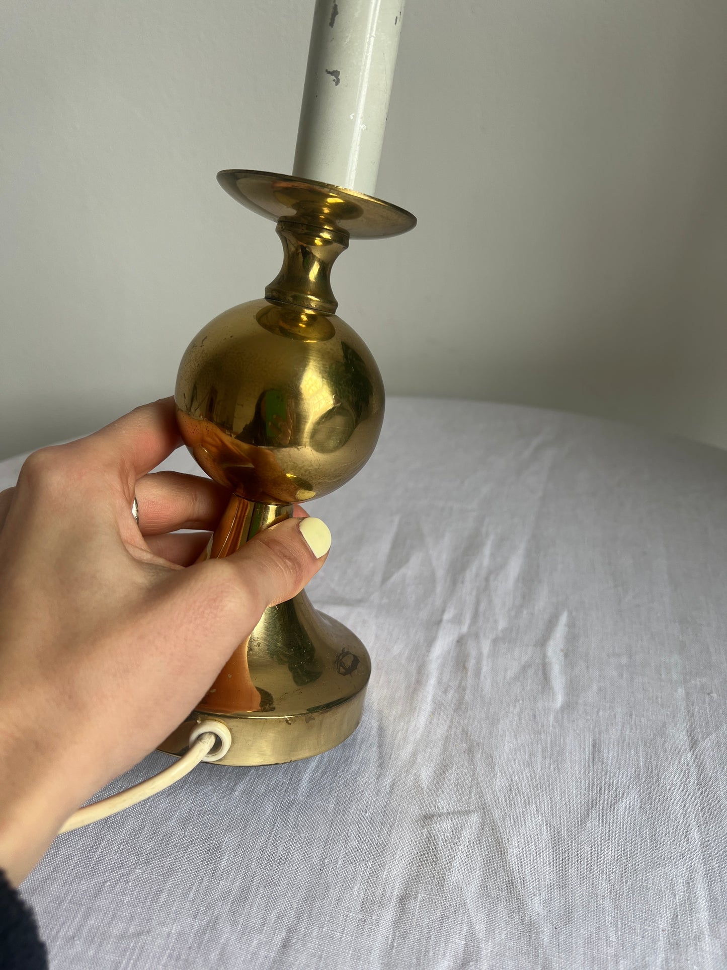 Vintage small brass table lamp from Aneta, Sweden