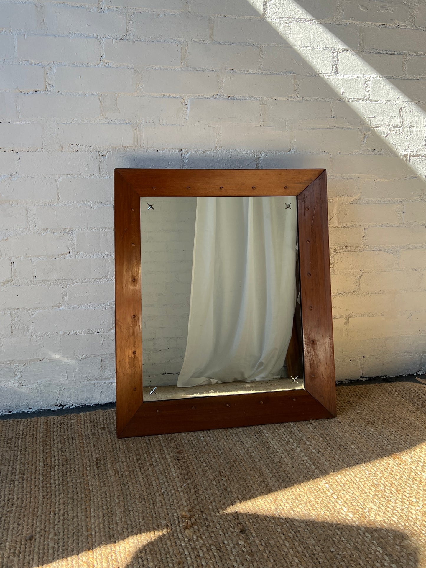 60S MID CENTURY WOODEN MIRROR