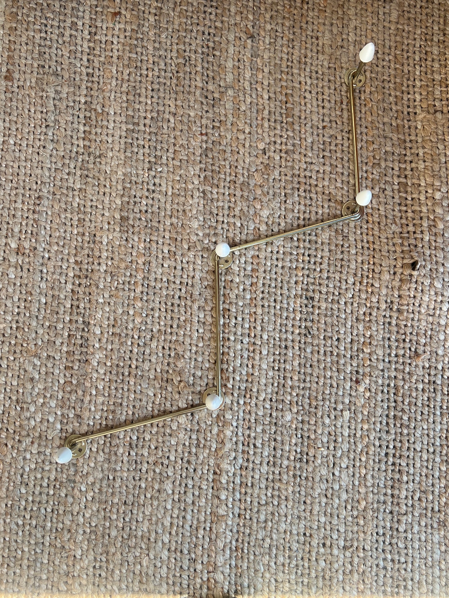 50S WHITE AND BRASS WALL HOOKS