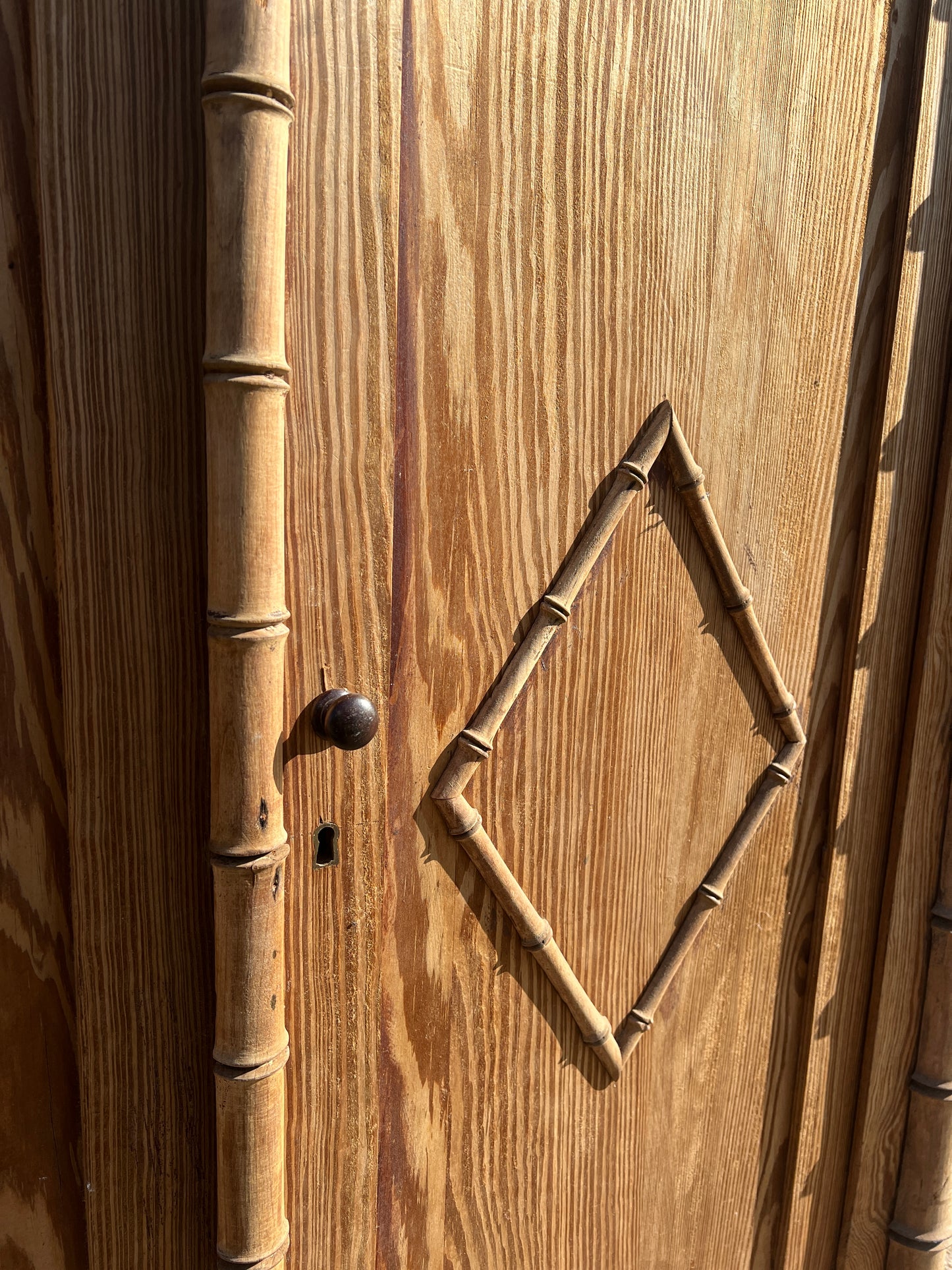 WOODEN FRENCH FAUX BAMBOO CABINET