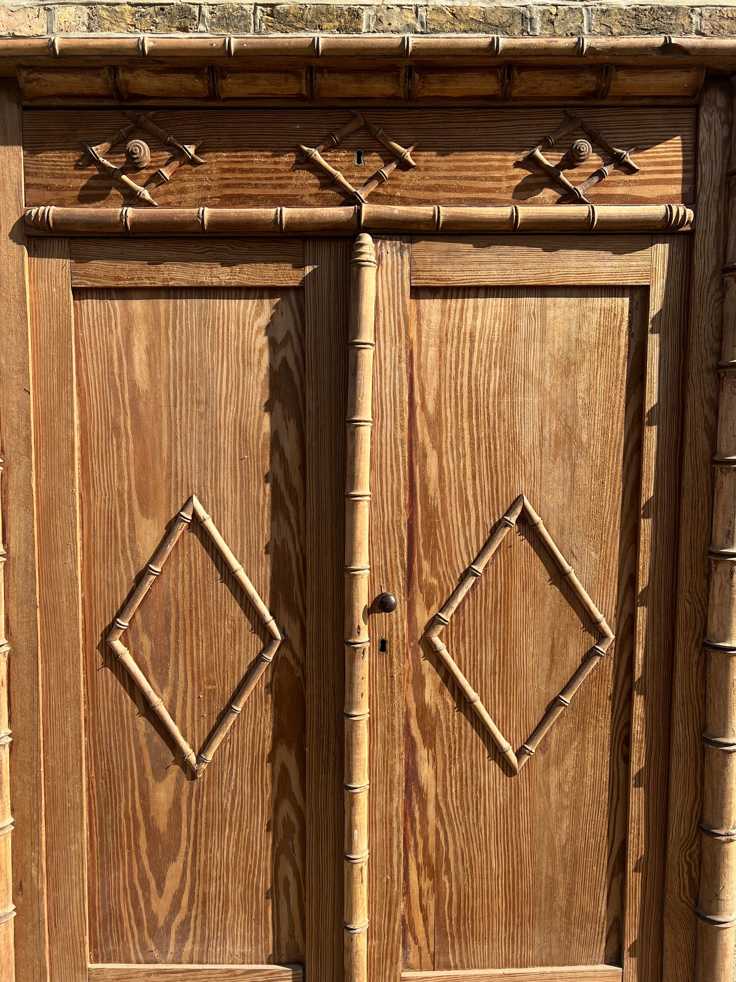 WOODEN FRENCH FAUX BAMBOO CABINET