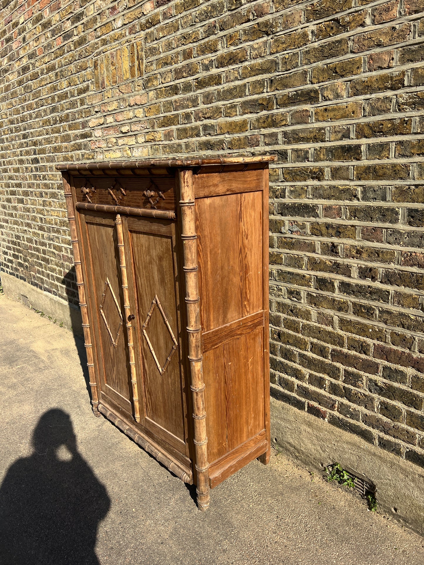 WOODEN FRENCH FAUX BAMBOO CABINET