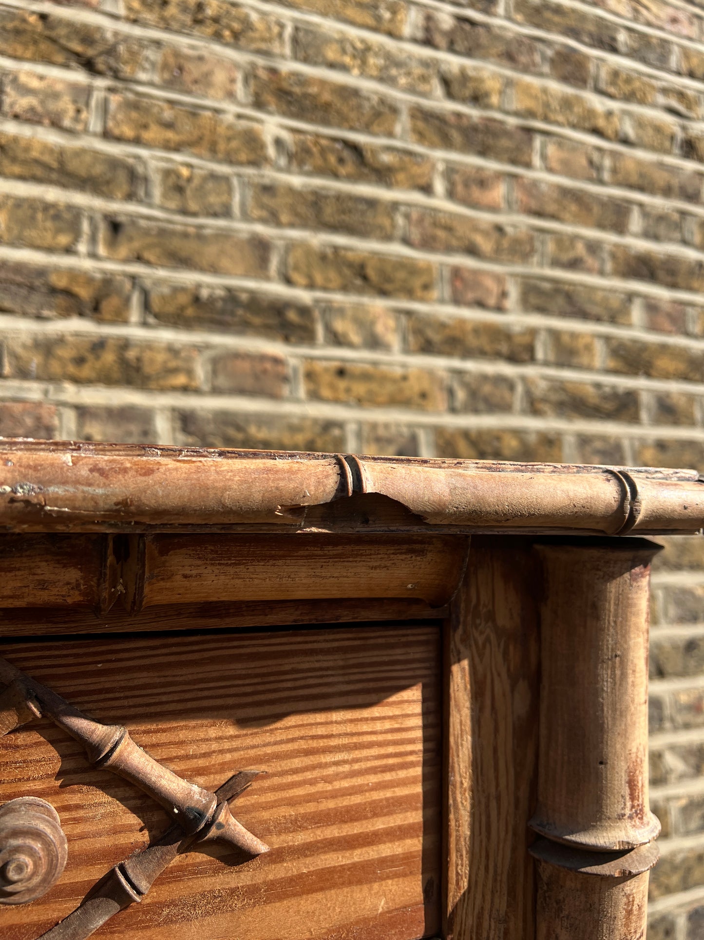 WOODEN FRENCH FAUX BAMBOO CABINET