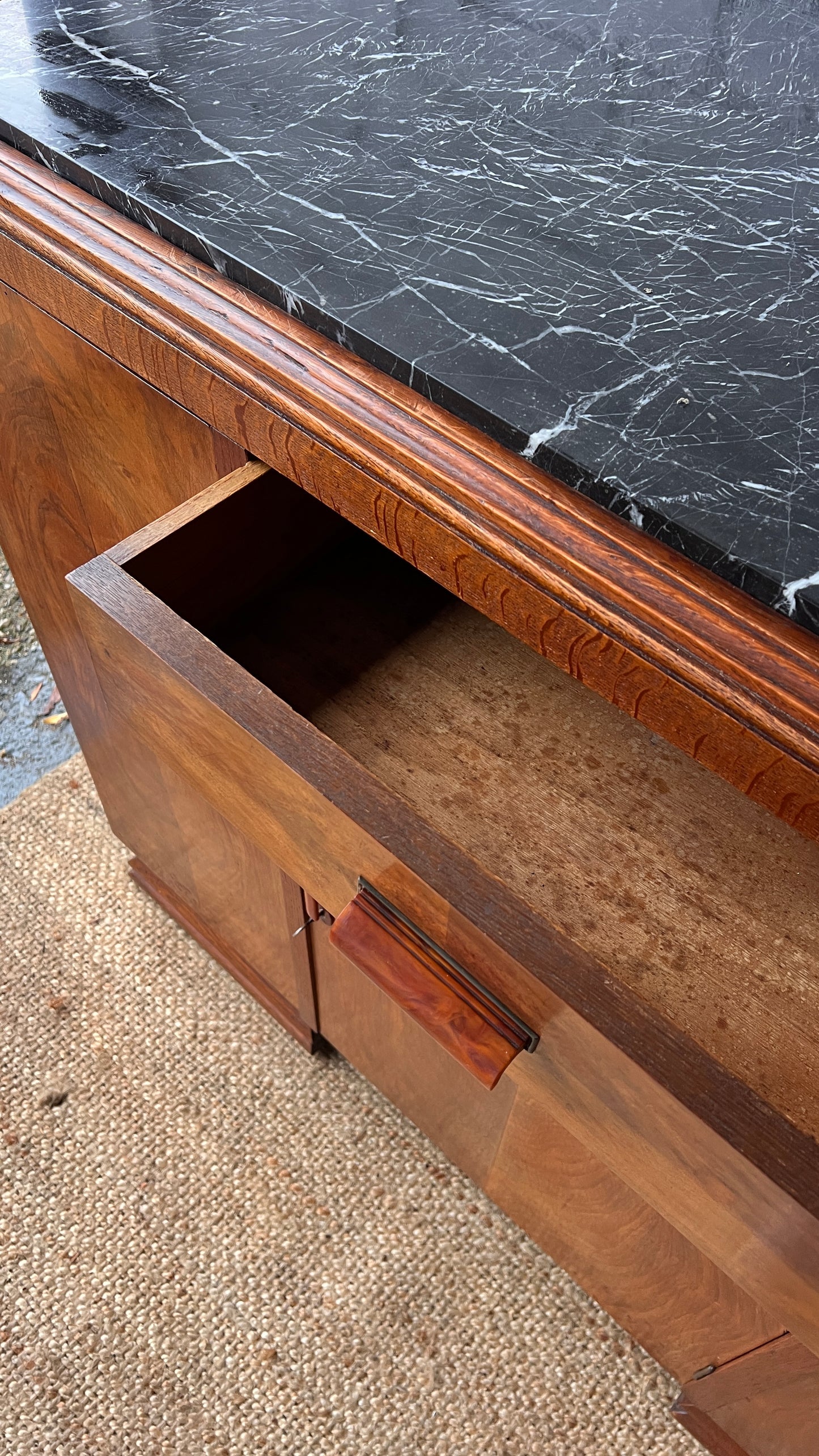ANTIQUE ART DECO WALNUT SIDEBOARD