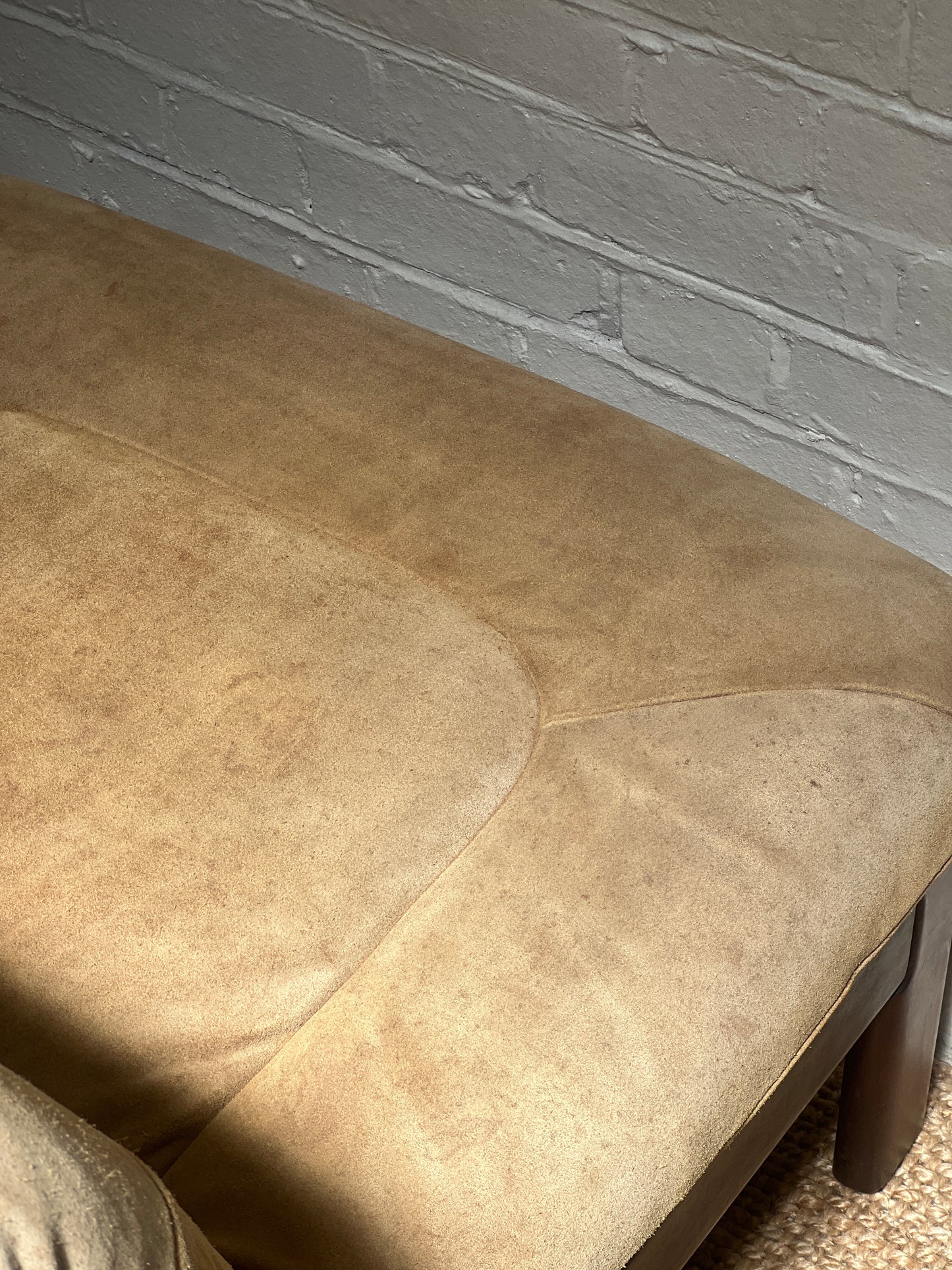 70S CREAM SUEDE MODULAR LOUNGE CHAIR – FOUR