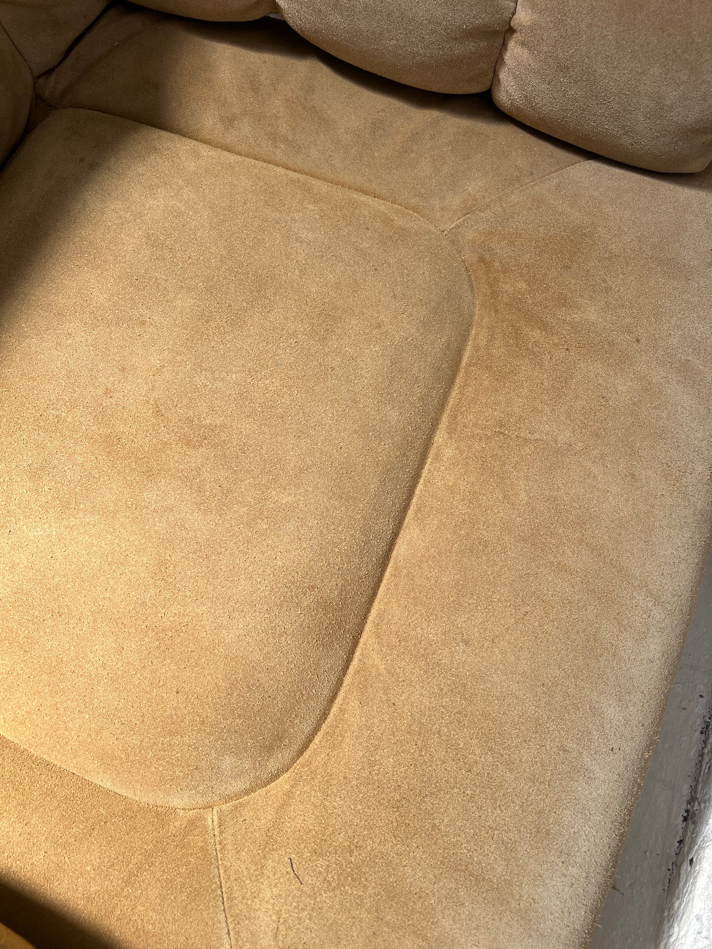 70S CREAM SUEDE MODULAR ARM CHAIR