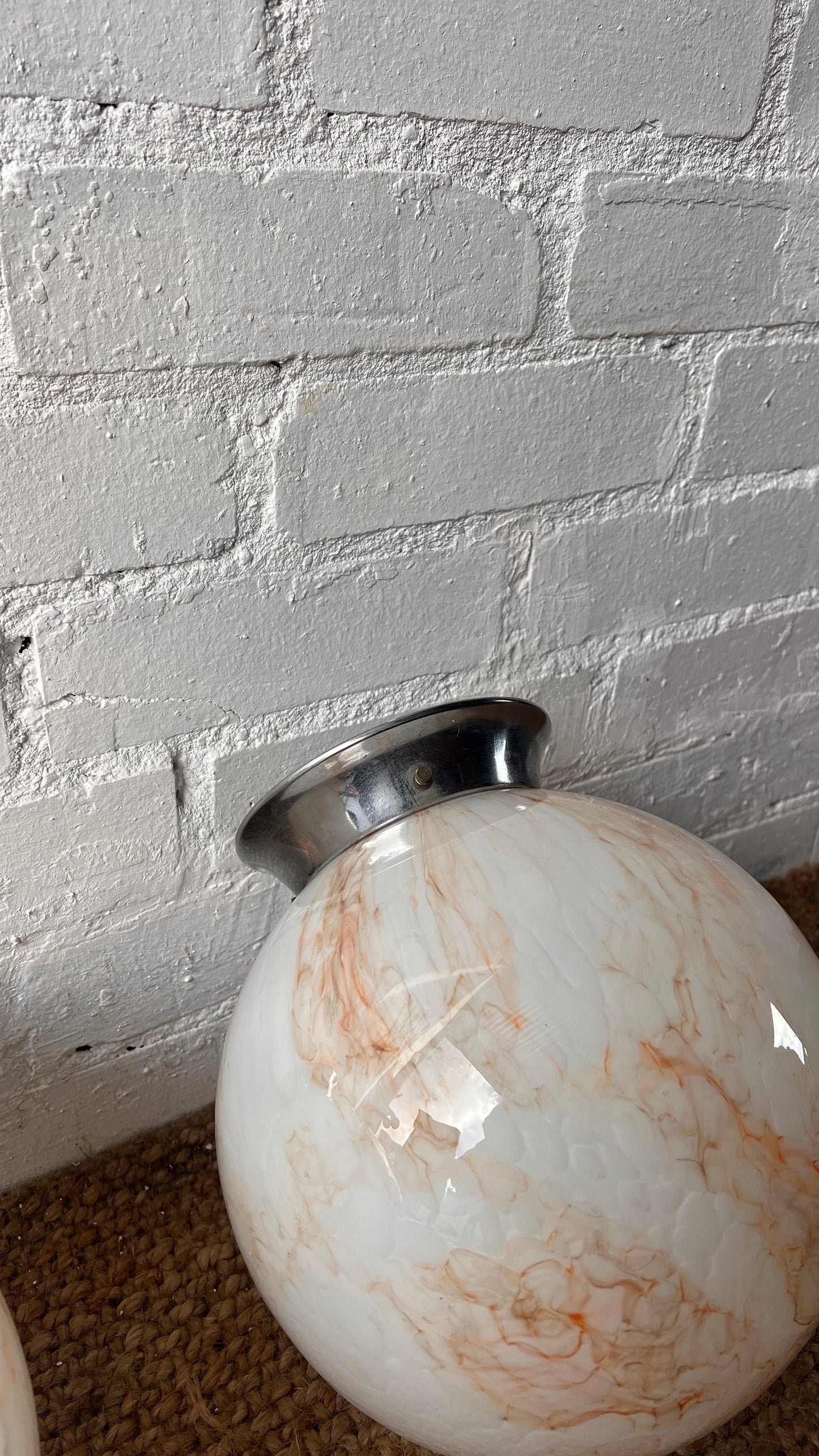 PAIR OF ART DECO GLOBE CEILING LIGHTS