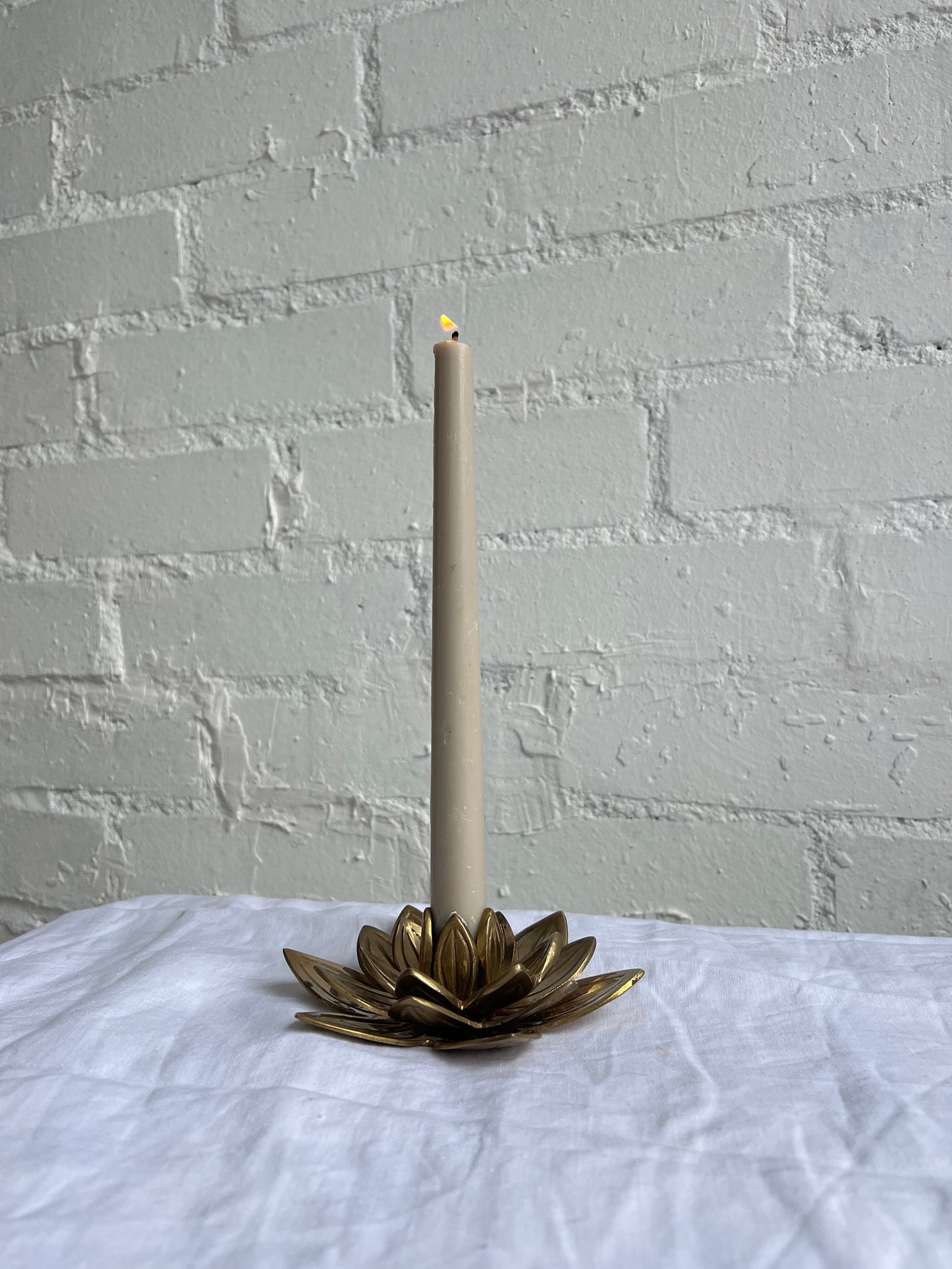 BRASS FLOWER CANDLE HOLDER