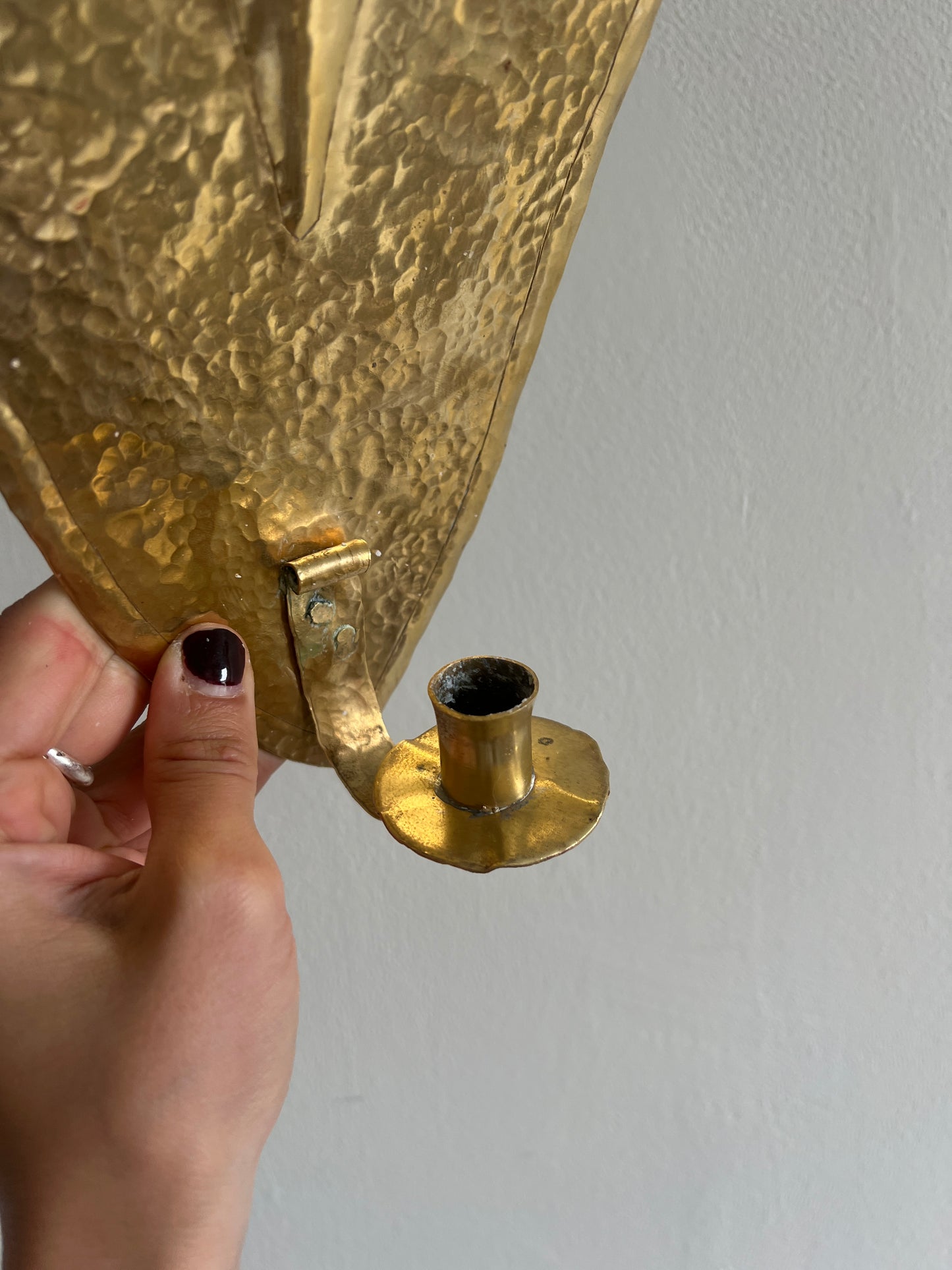 PAIR OF SWEDISH BRASS FAN SCONCES