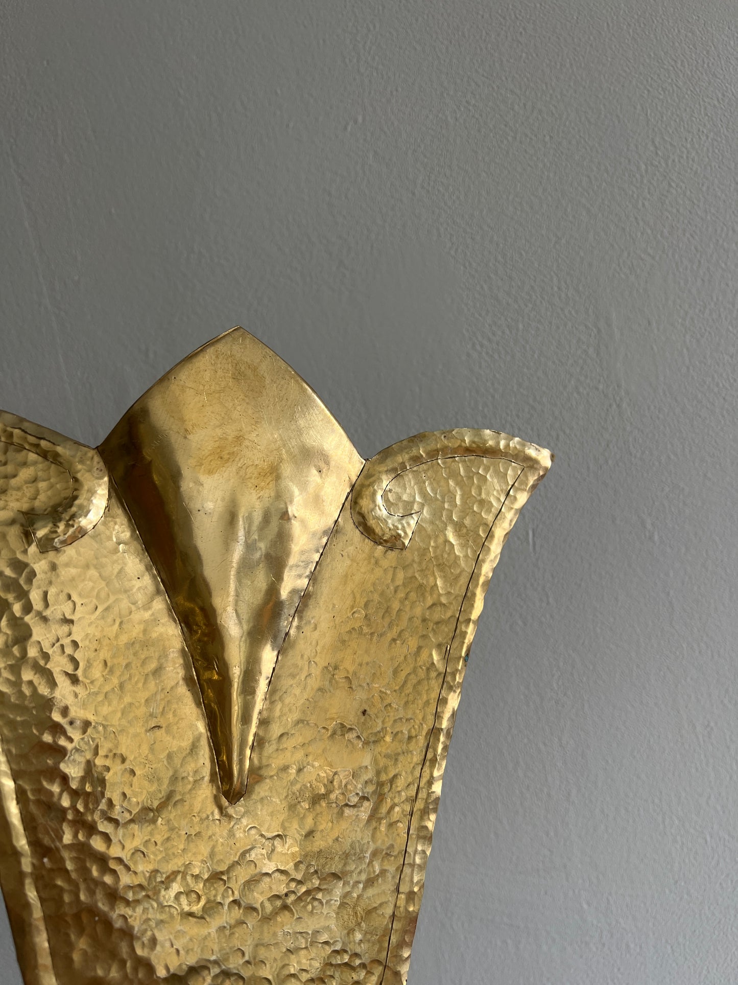 PAIR OF SWEDISH BRASS FAN SCONCES