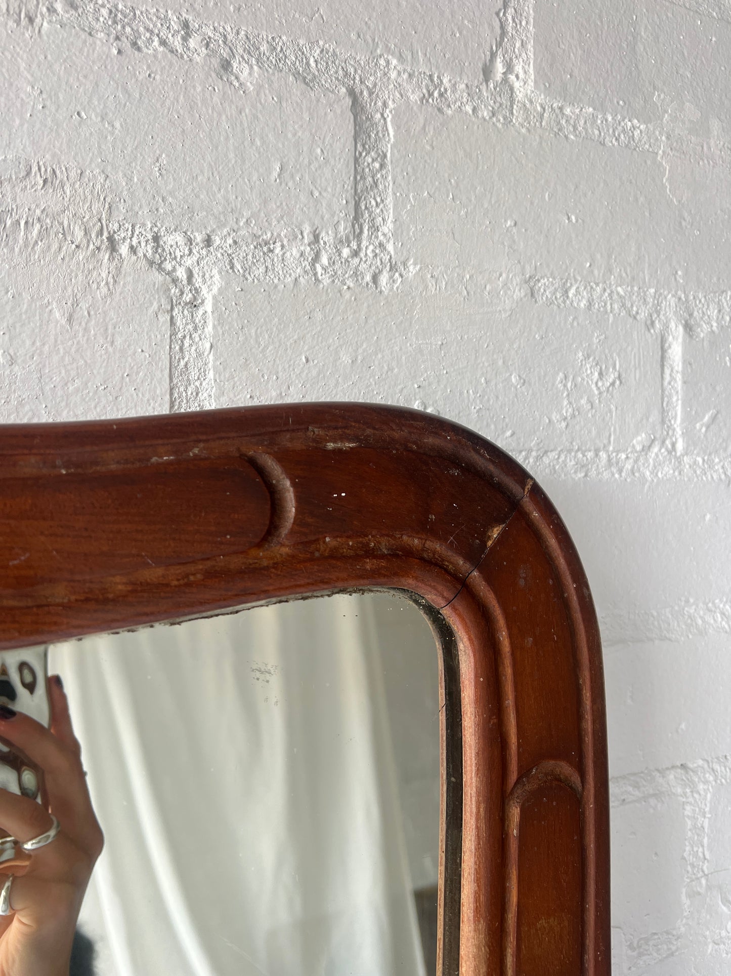 WAVED CARVED FRENCH MIRROR