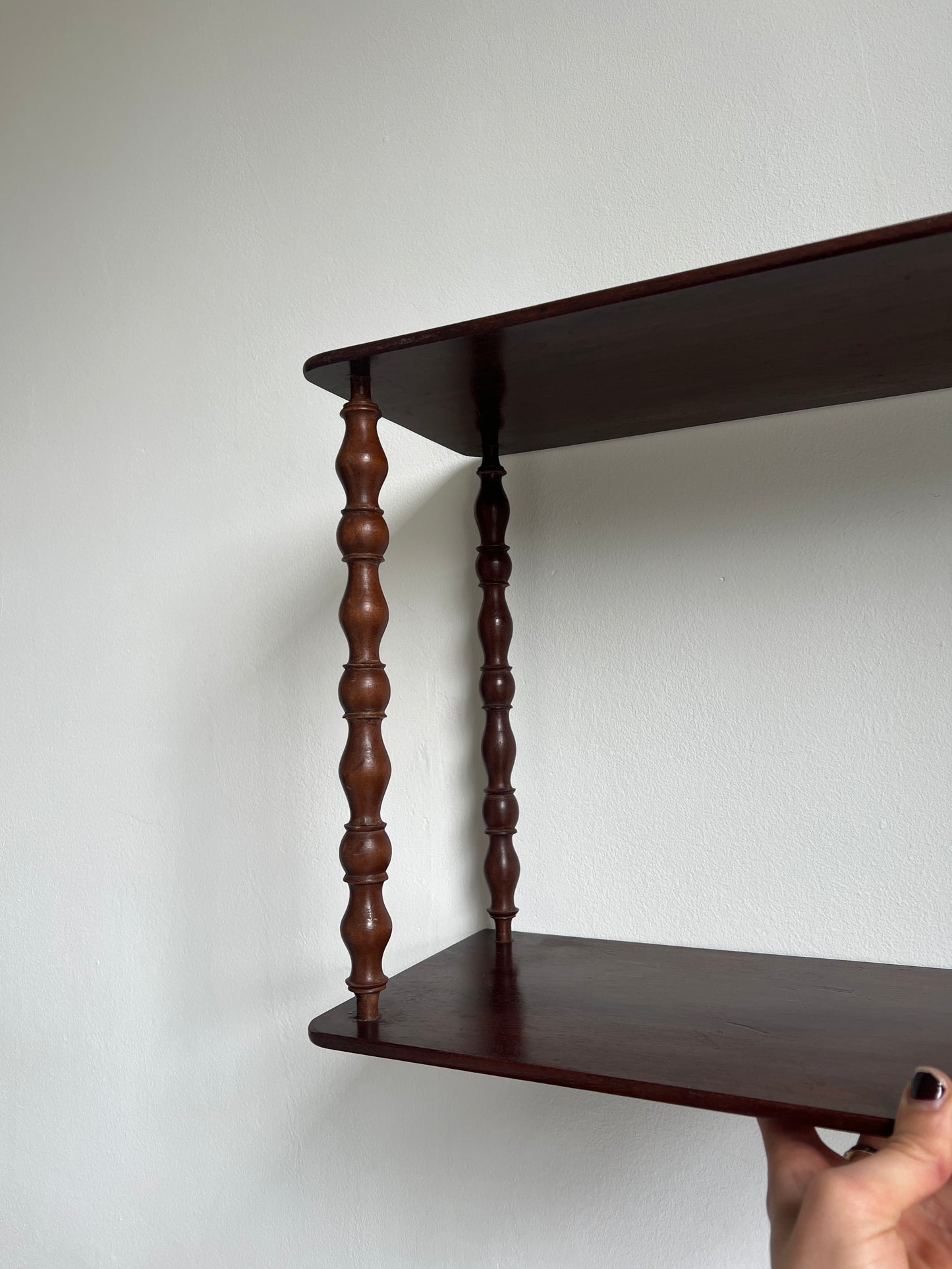 Singular French bobbin wall shelf