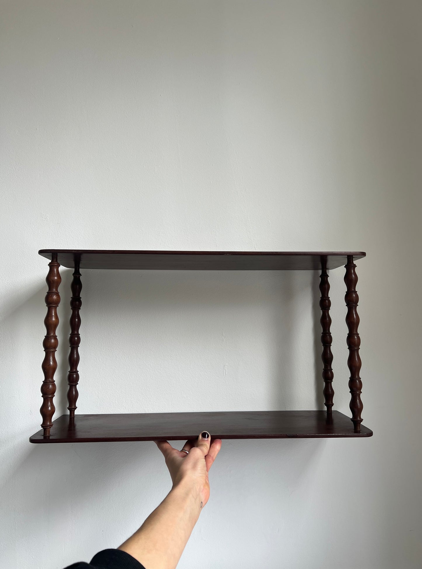 Singular French bobbin wall shelf