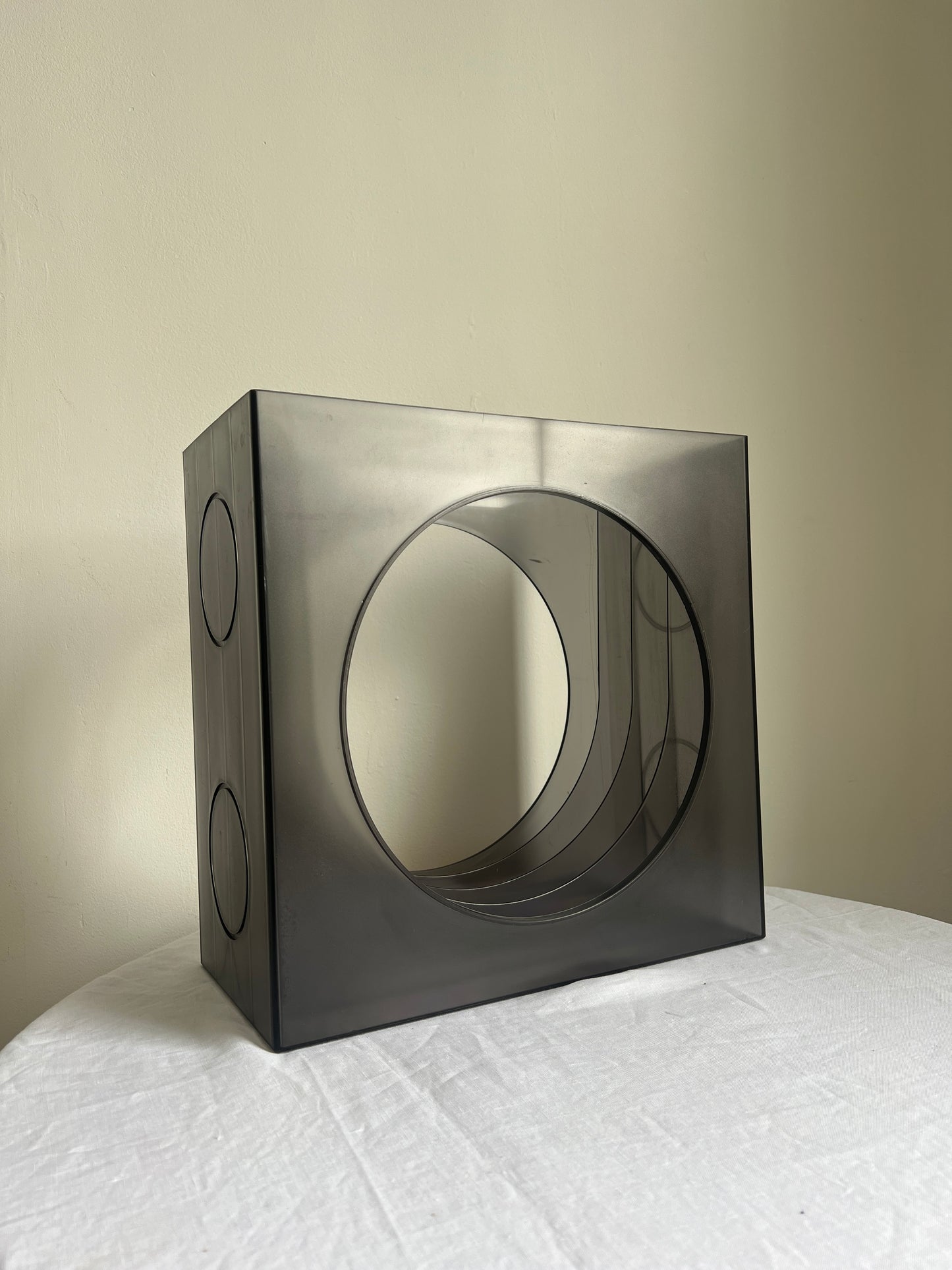 70s German modular smokey grey plastic record holder