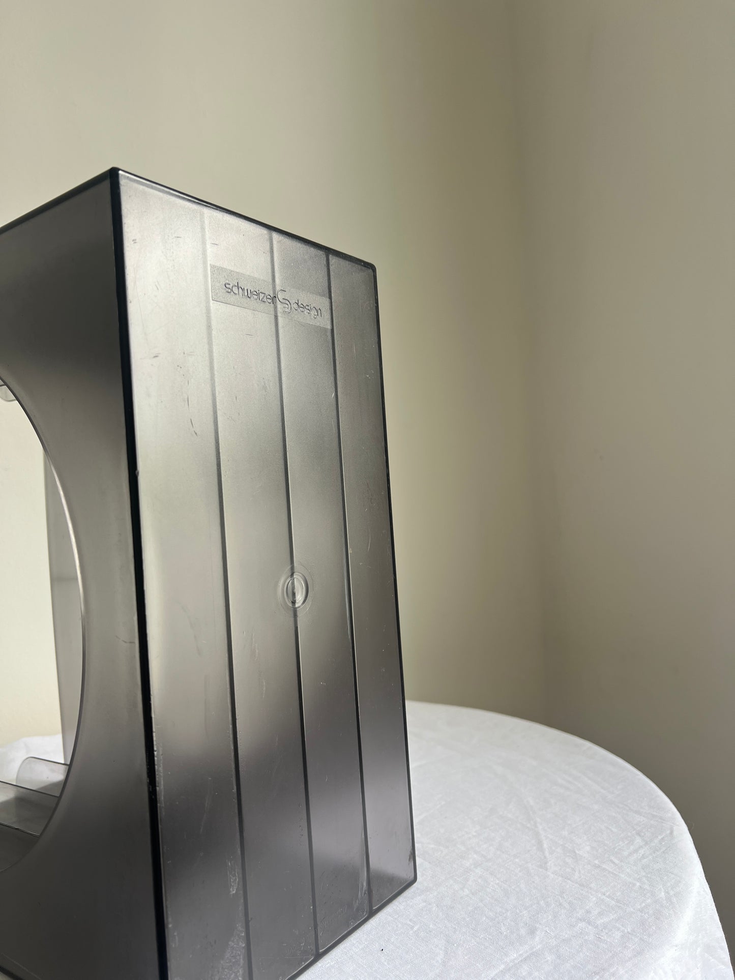 70s German modular smokey grey plastic record holder