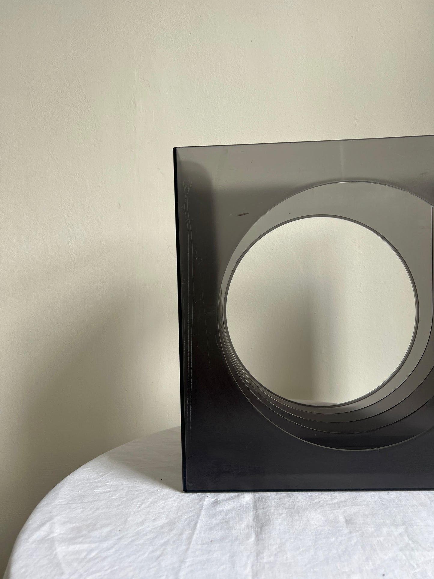 70s German modular smokey grey plastic record holder