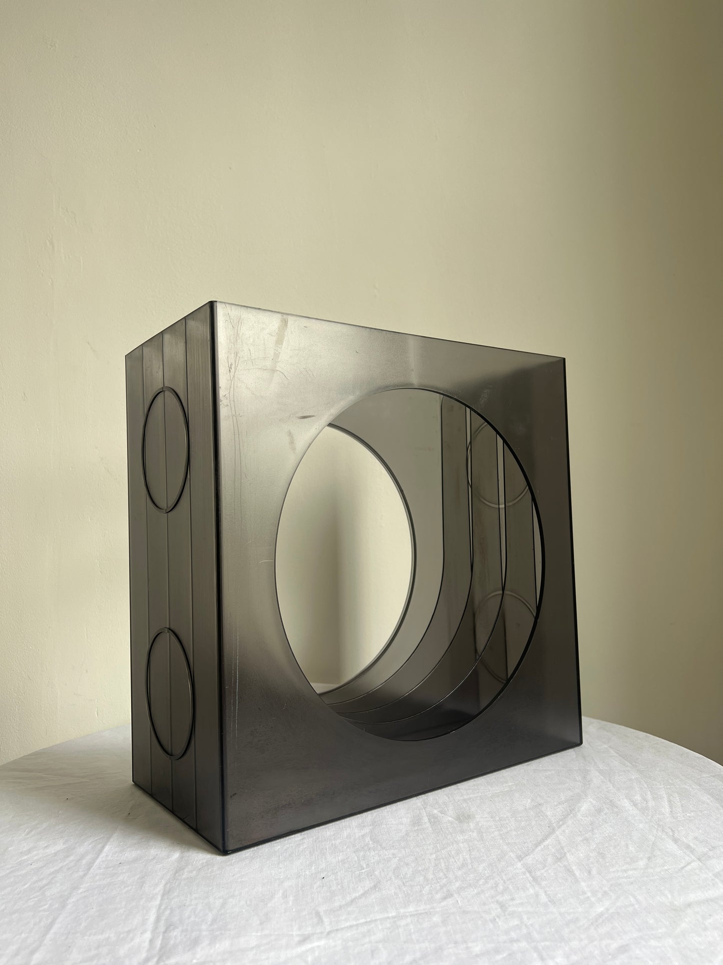 70s German modular smokey grey plastic record holder