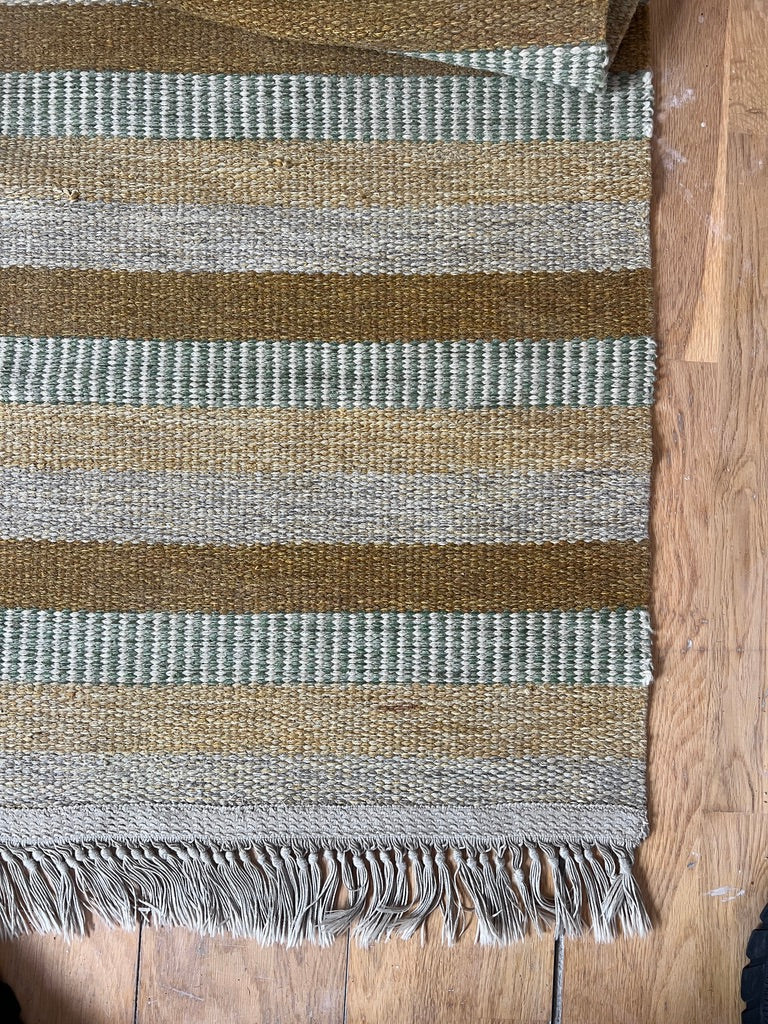 SWEDISH CARAMEL STRIPED WOVEN RUG