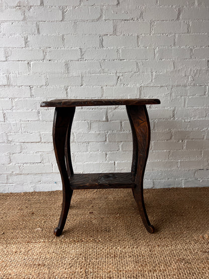 ARTS & CRAFTS CARVED OCCASIONAL TABLE
