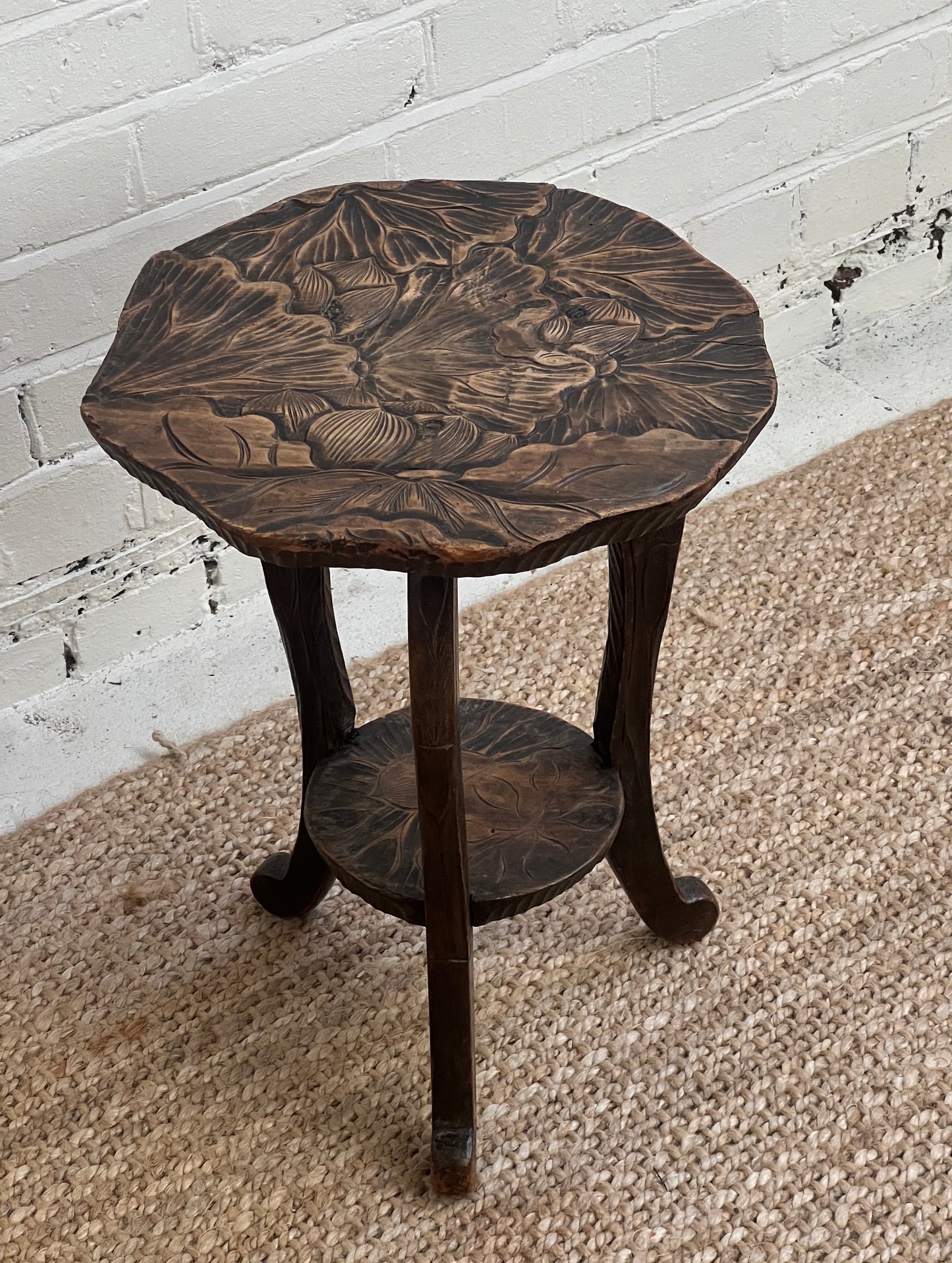 LIBERTY OF LONDON CARVED SIDE TABLE