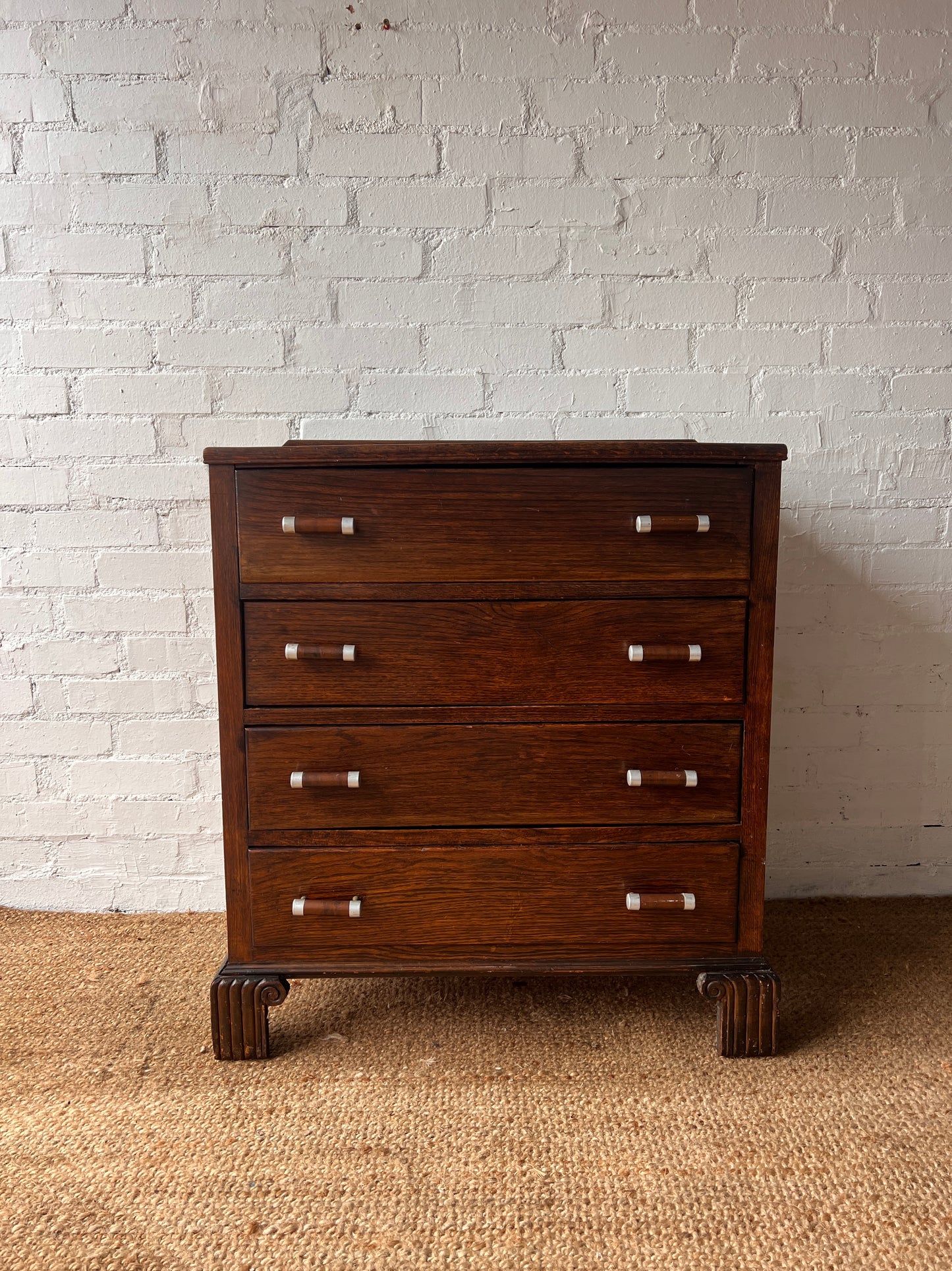 ART DECO CHEST WITH CHROME HANDLES